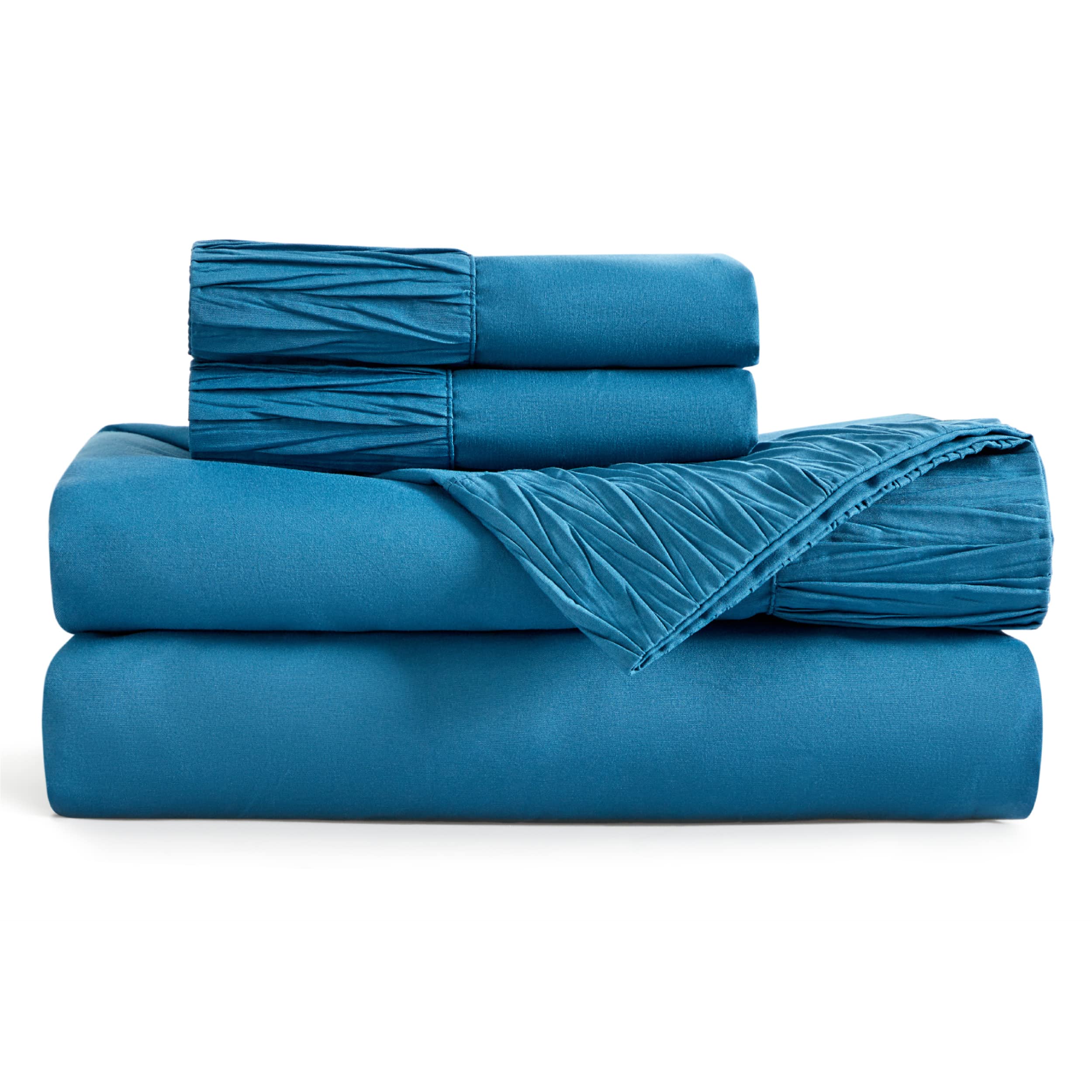 Foto 7 | Juego De Sábanas Bedsure, Tamaño Queen, 4 Piezas, Poliéster Azul Turquesa - Venta Internacional.