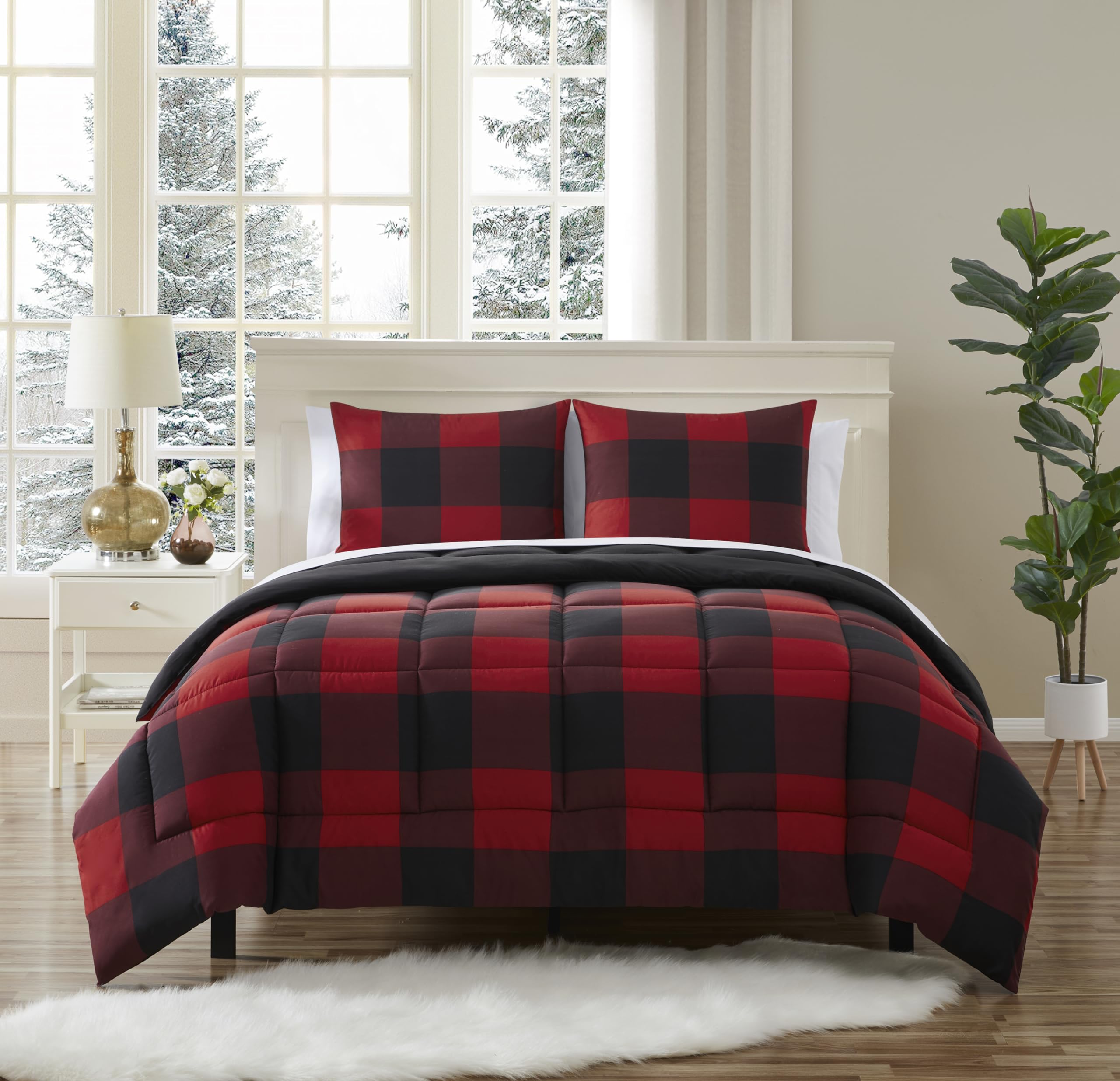 Foto 2 pulgar | Set De Edredón Sweet Home Collection King Buffalo Plaid - Venta Internacional.