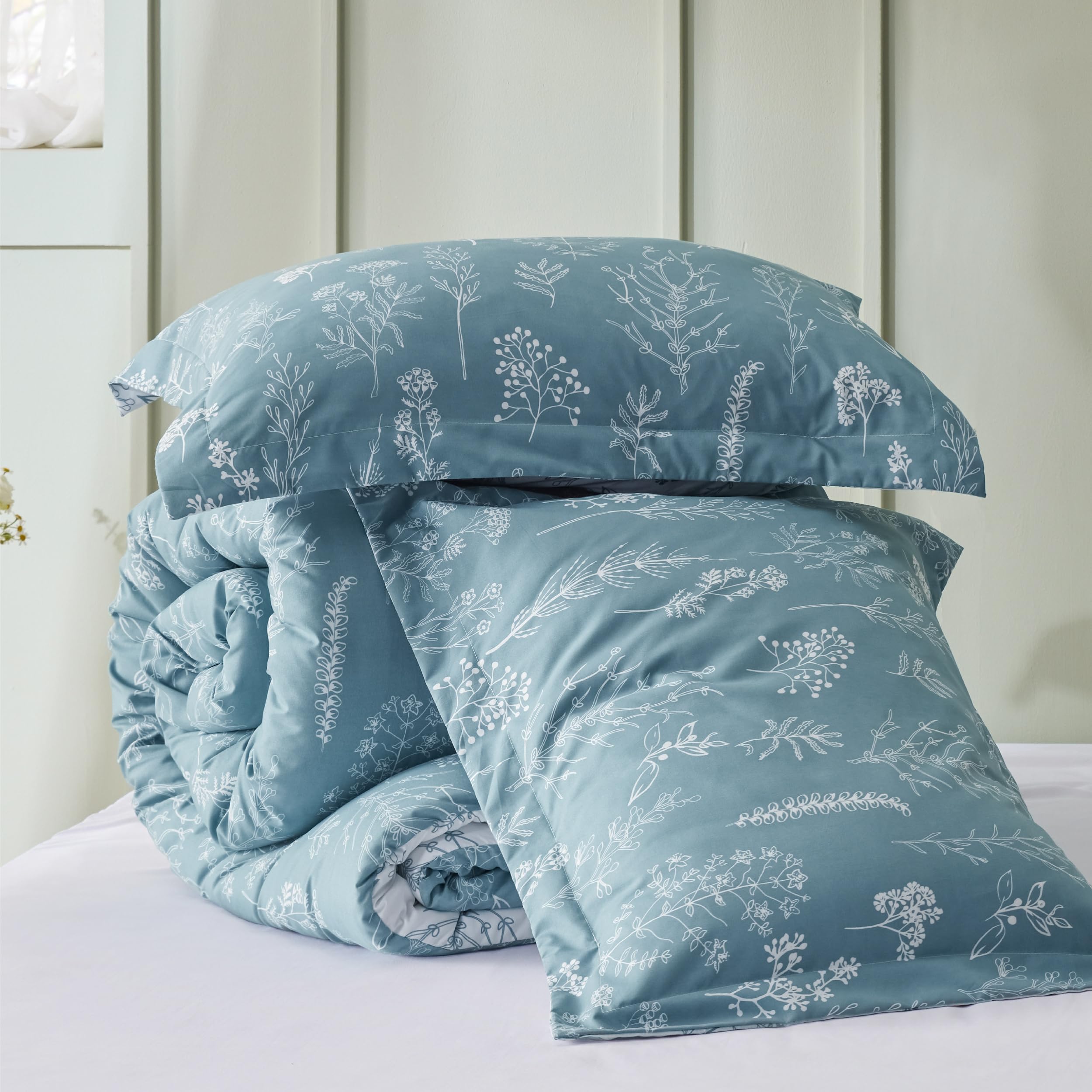 Foto 8 pulgar | Juego de Edredón Bedsure Queen Blue con 2 Fundas de Almohada - Venta Internacional
