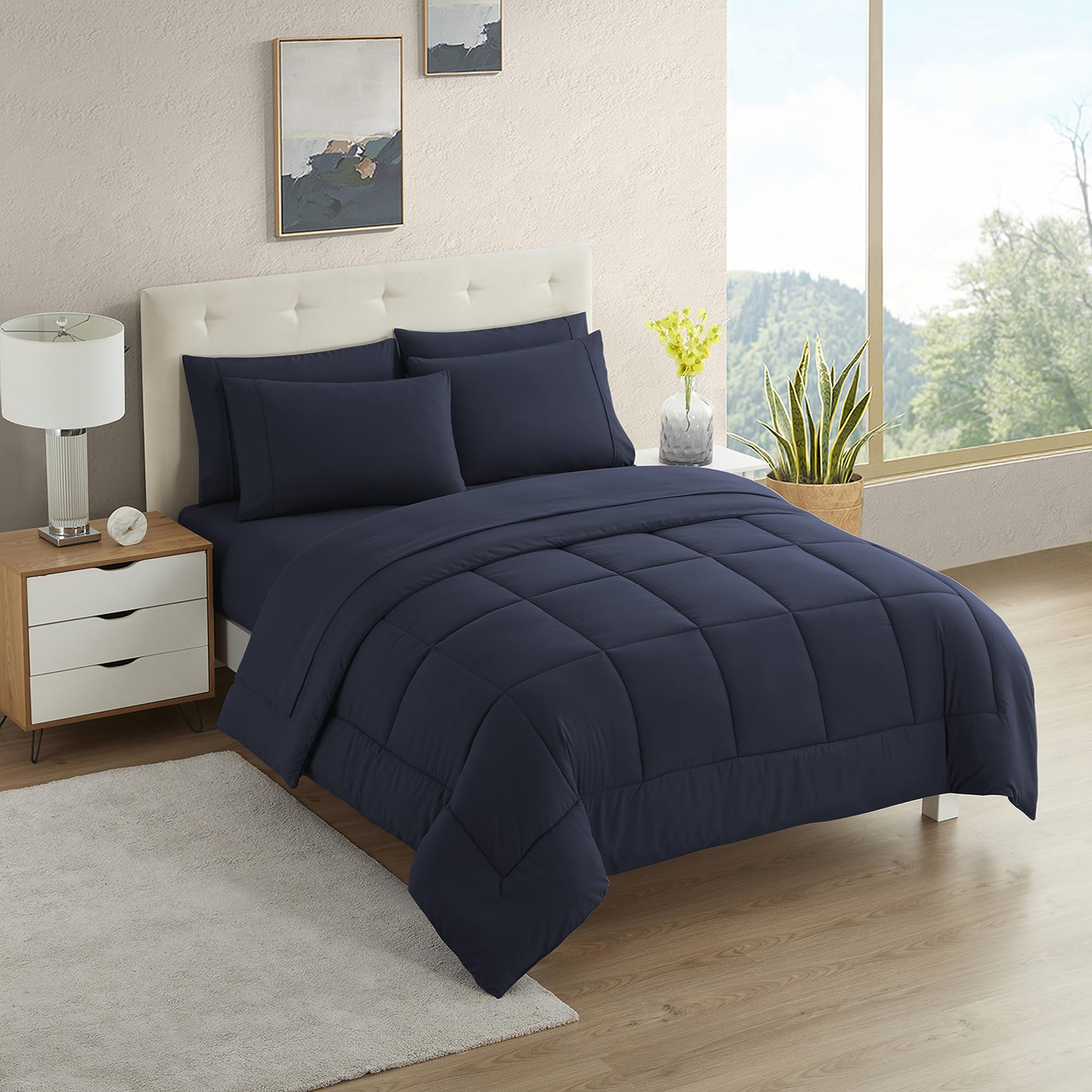 Foto 2 pulgar | Set De Edredón Sweet Home Collection California King Navy - Venta Internacional.