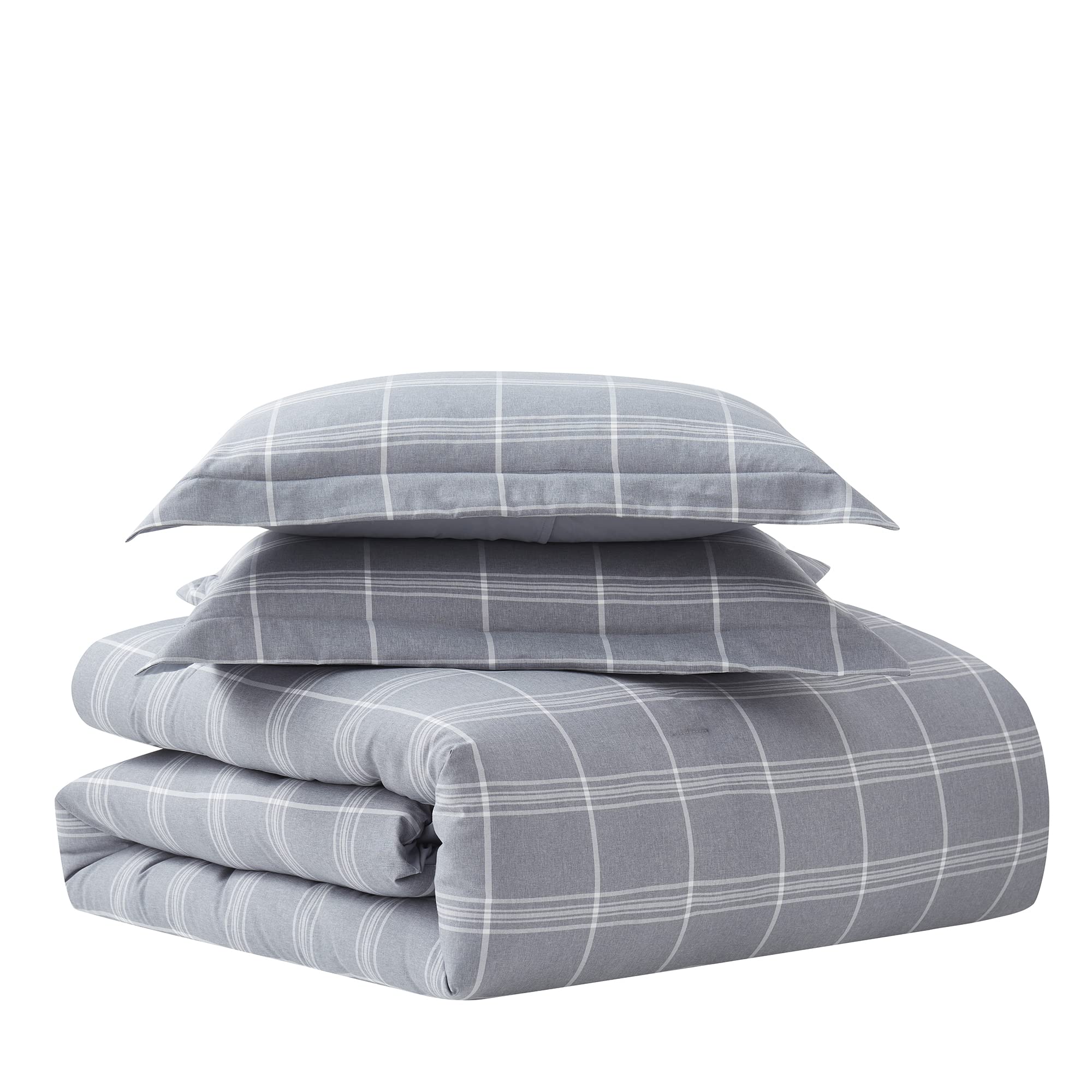 Foto 2 pulgar | Set de Edredón Sweet Home Collection Twin Grey Plaid - Venta Internacional