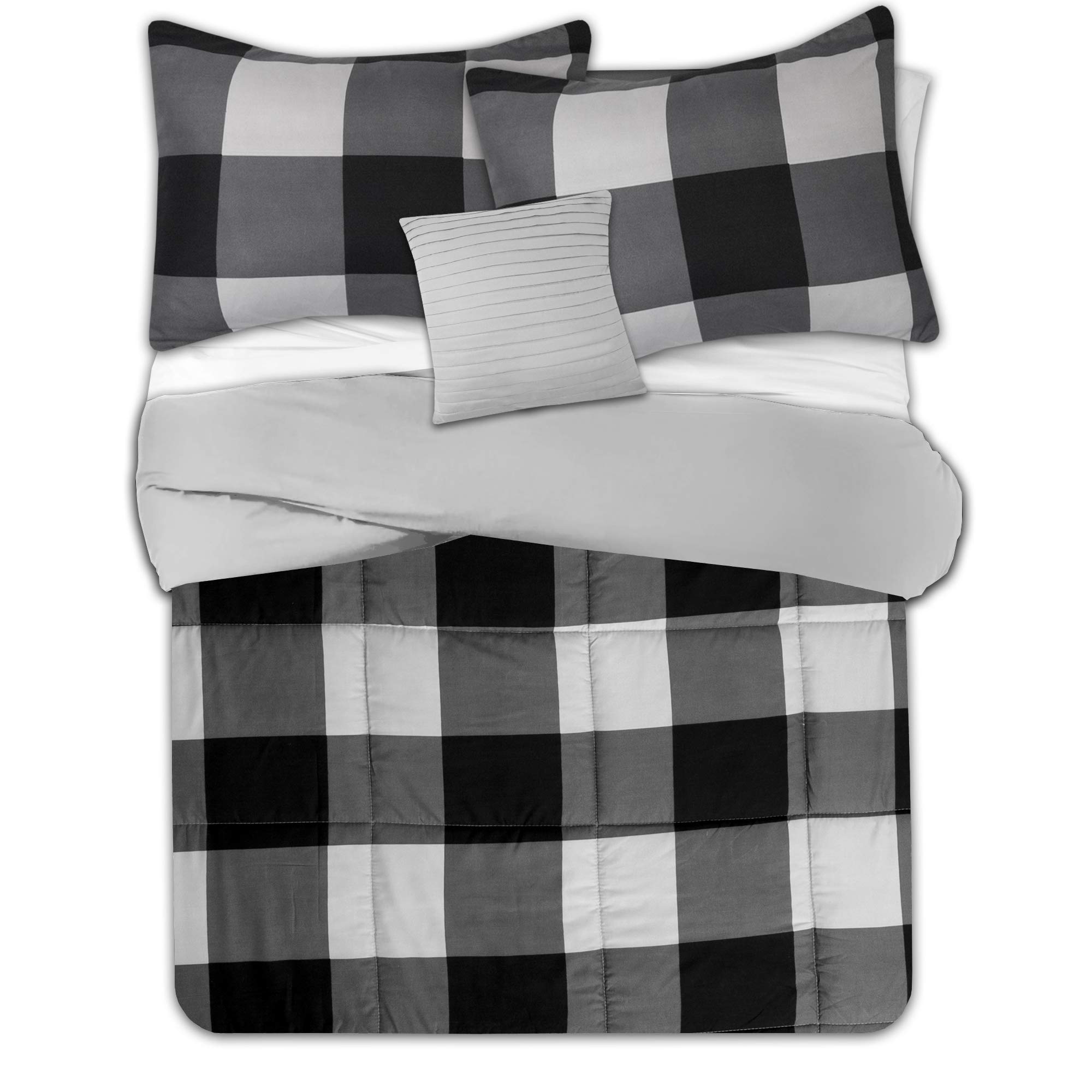 Foto 3 pulgar | Set De Edredón Sweet Home Collection King Buffalo Plaid - Venta Internacional.