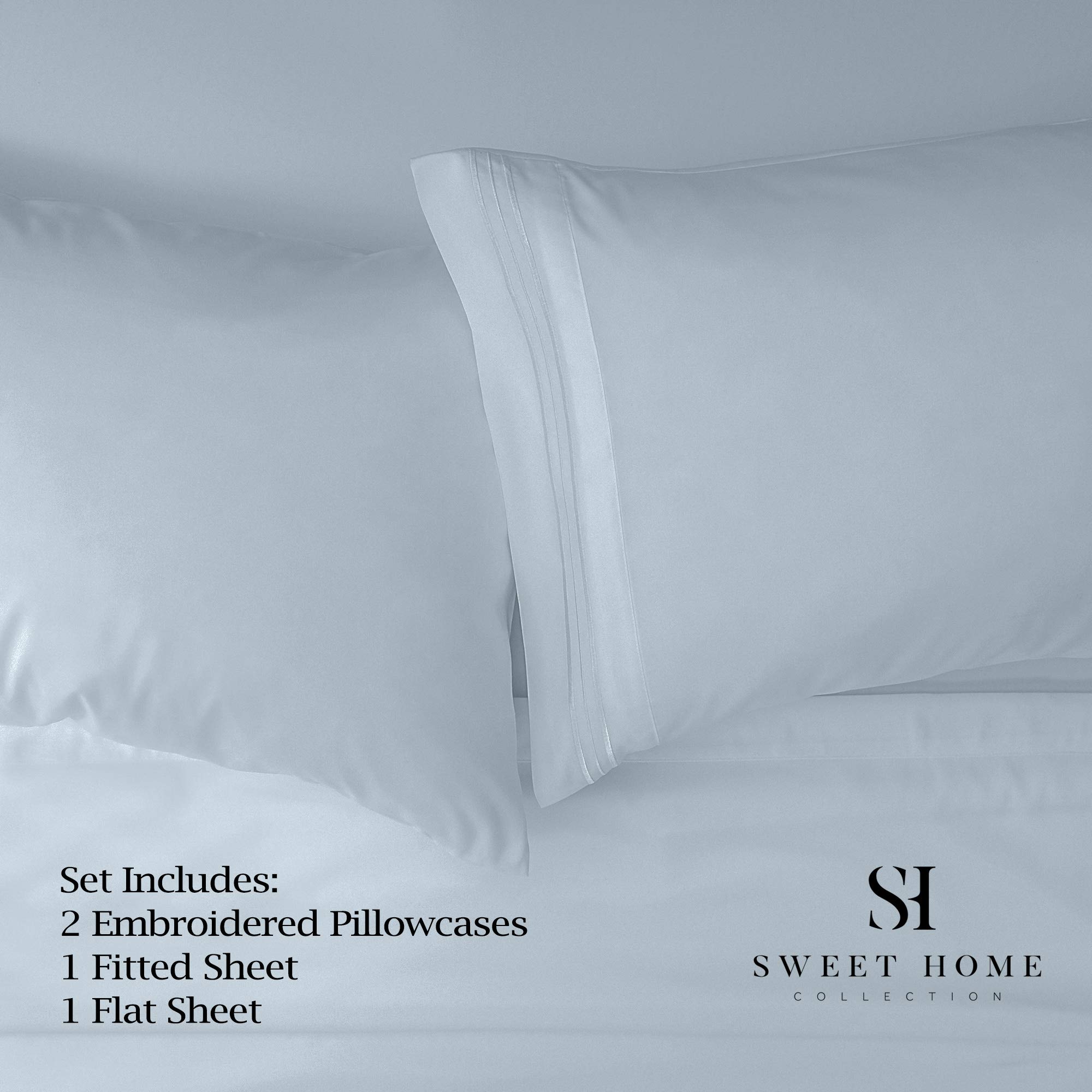 Foto 2 | Juego De Sábanas Sweet Home Collection 1500 Supreme Full Misty - Venta Internacional.