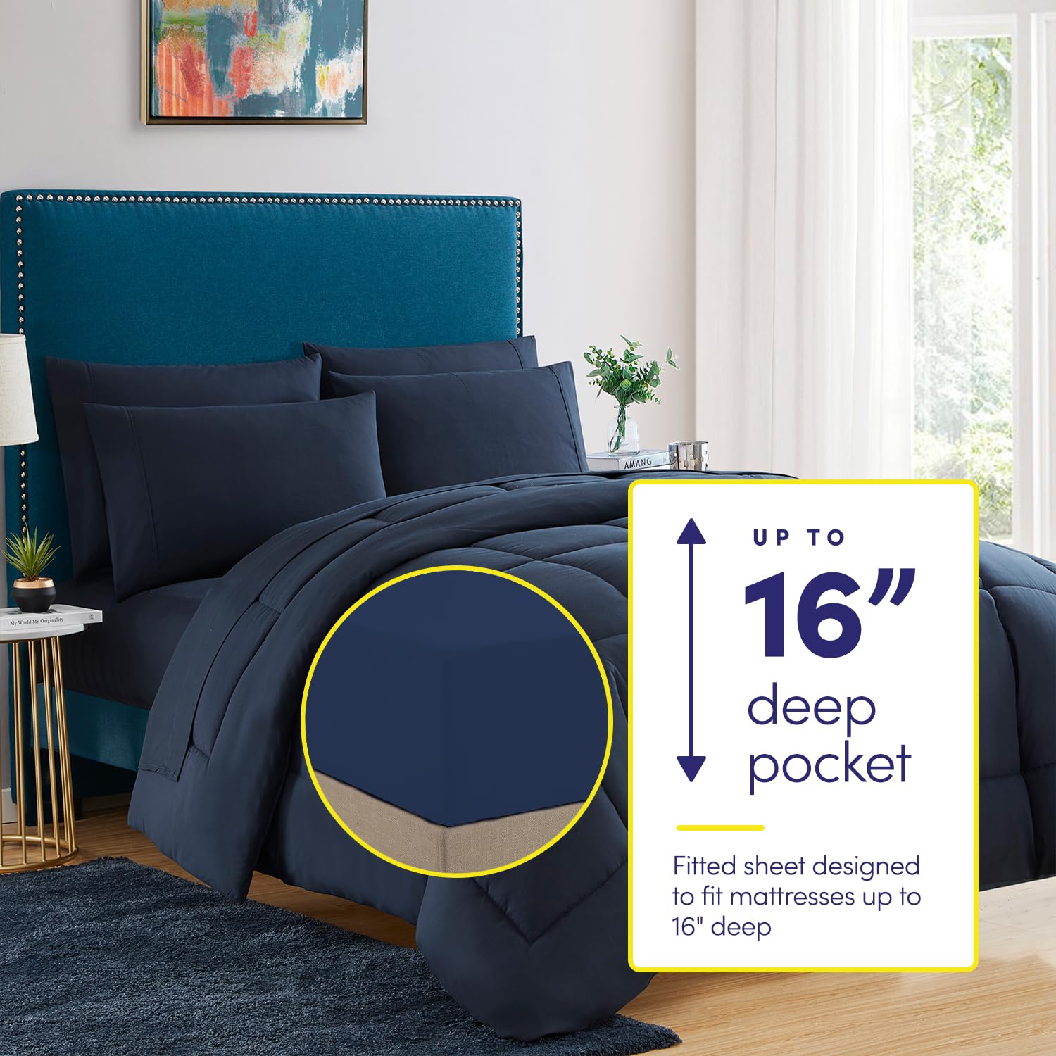 Foto 2 | Set De Edredón Sweet Home Collection Navy Twin Xl, 7 Piezas - Venta Internacional.