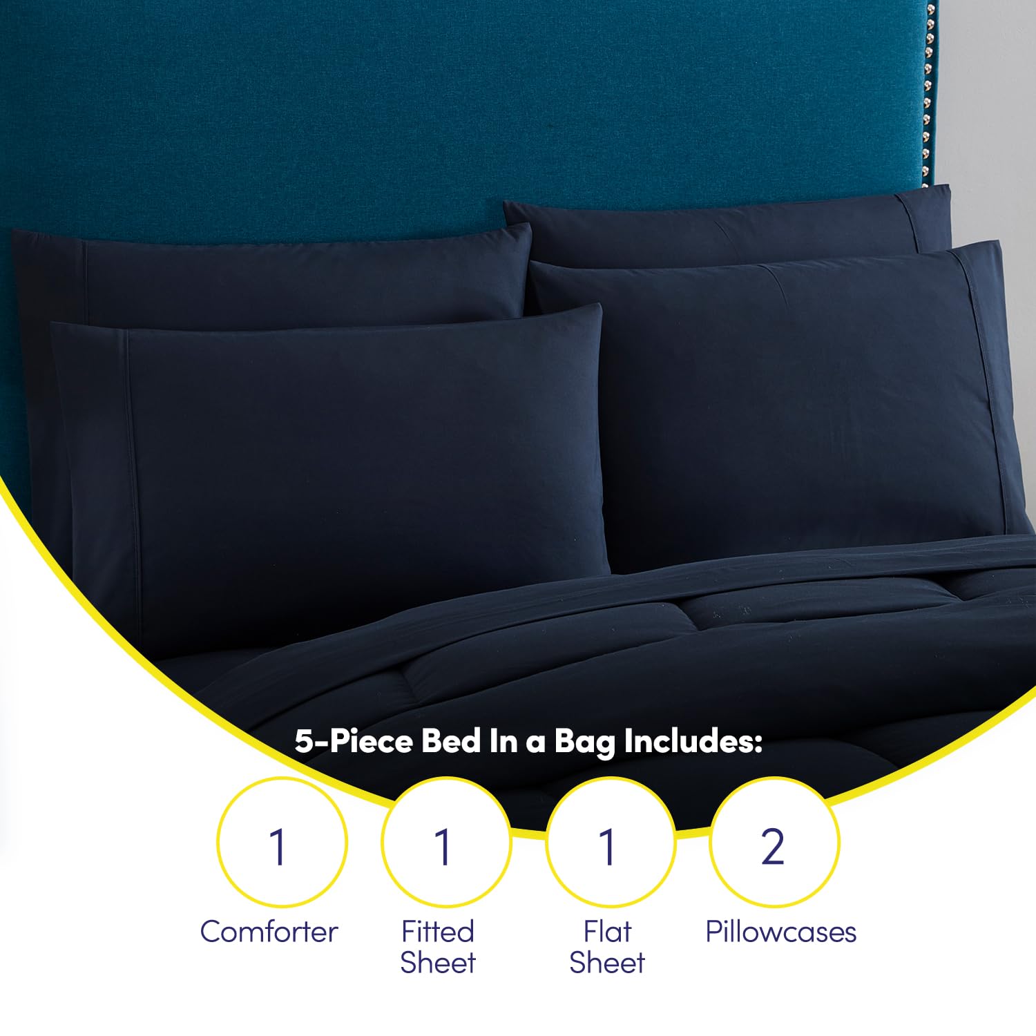 Foto 6 | Set De Edredón Sweet Home Collection Navy Twin Xl, 7 Piezas - Venta Internacional.