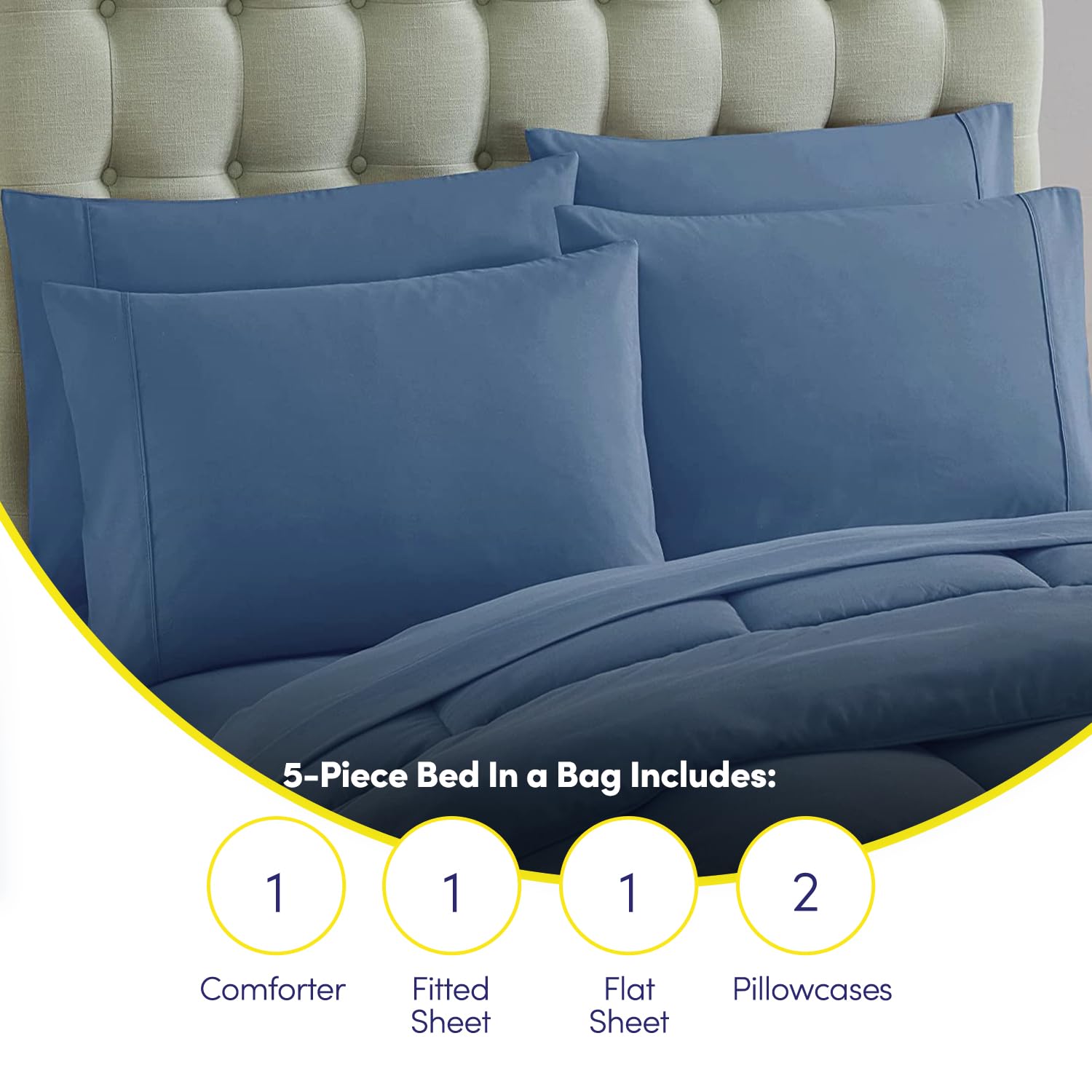 Foto 7 pulgar | Set De Edredón Sweet Home Collection Denim Twin Xl 7 Piezas - Venta Internacional