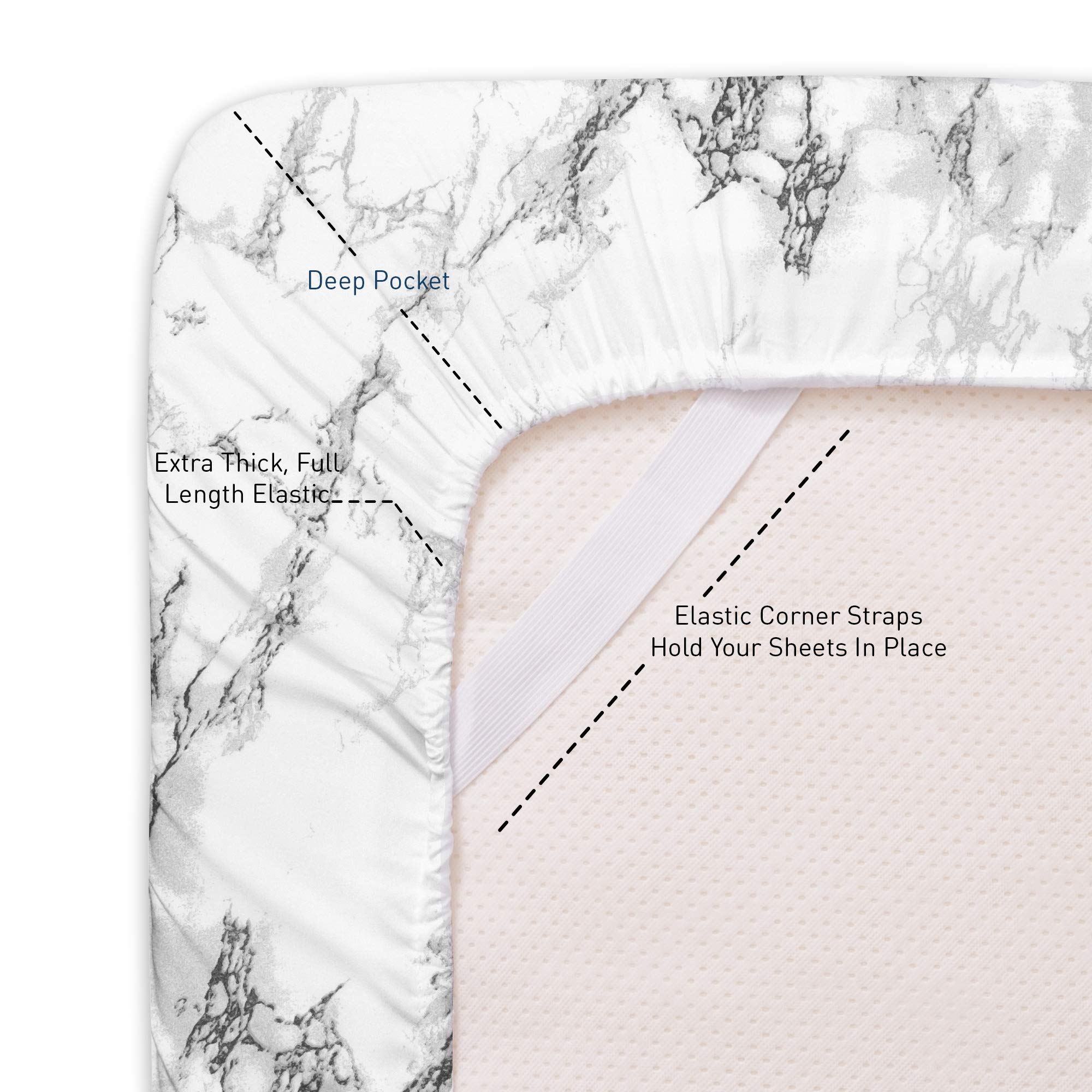 Foto 3 | Juego De Sábanas De La Colección Sweet Home Con Estampado De Mármol California King - Venta Internacional.
