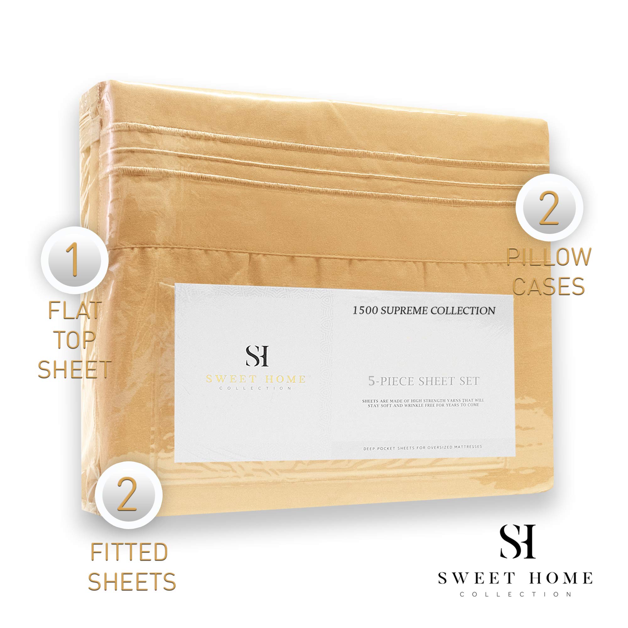 Foto 5 | Juego De Sábanas Sweet Home Collection 1500 Supreme Split King - Venta Internacional.