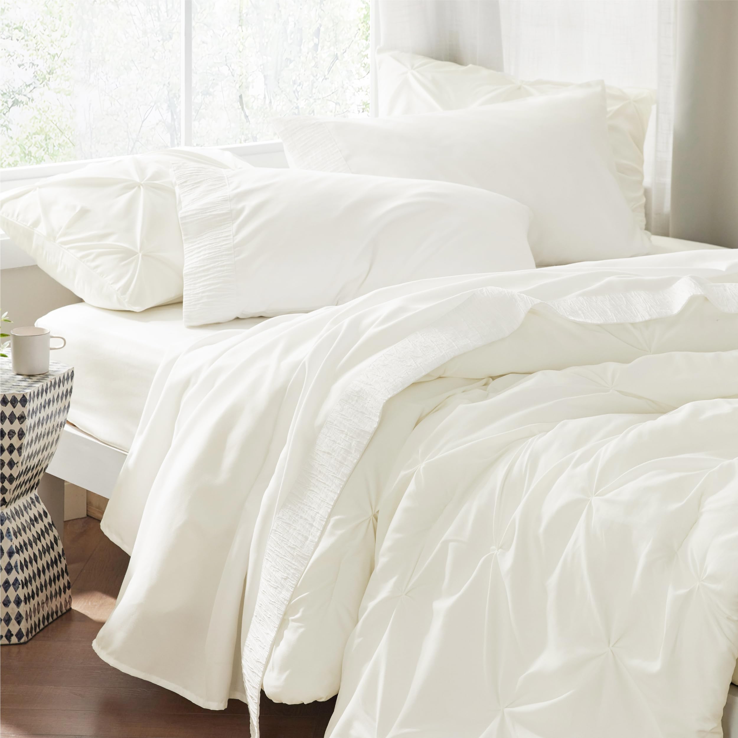 Foto 5 | Juego de Sábanas Bedsure Queen Poliéster Blanco 4 Piezas - Venta Internacional