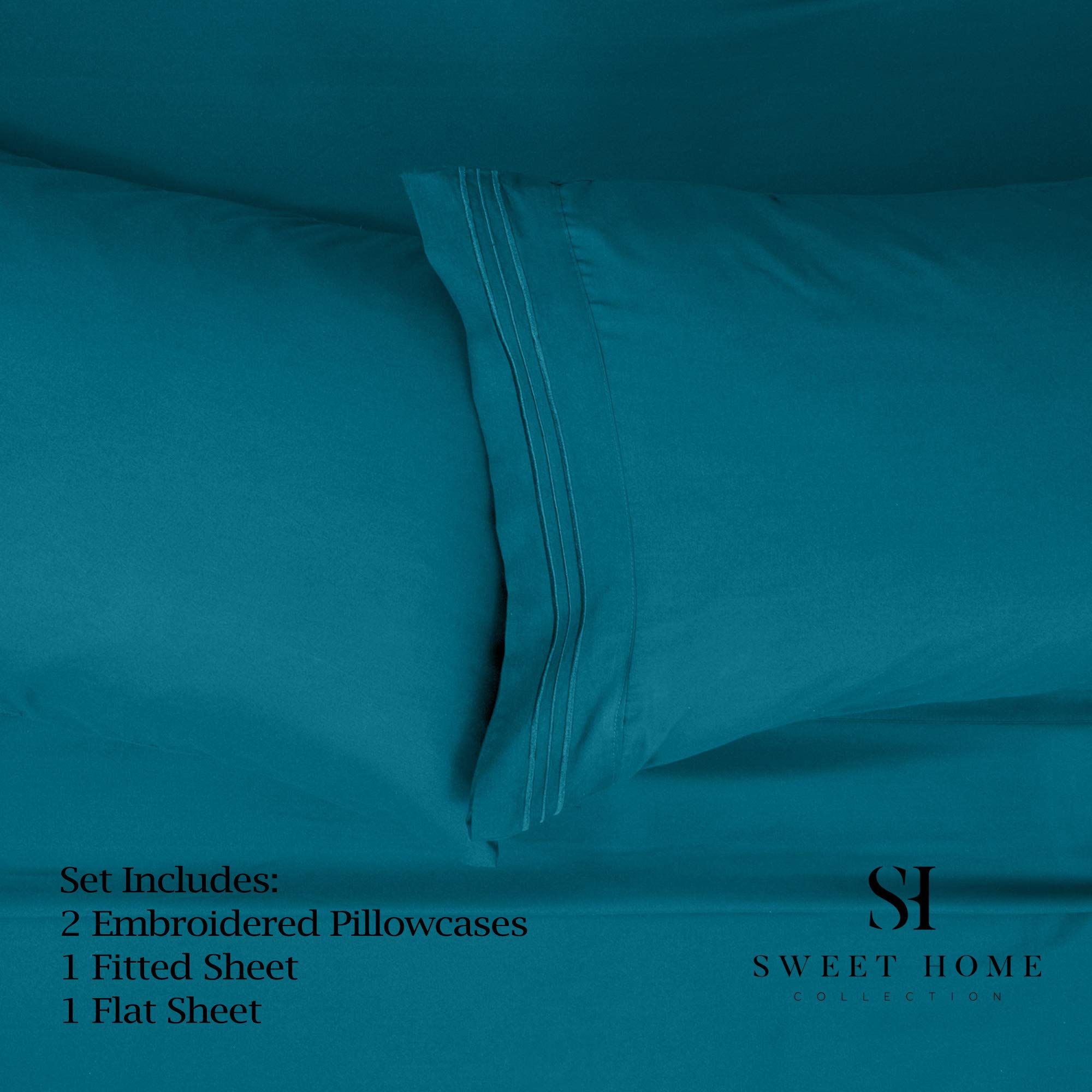 Foto 3 pulgar | Juego De Sábanas Sweet Home Collection Denim Rv Short Queen - Venta Internacional.