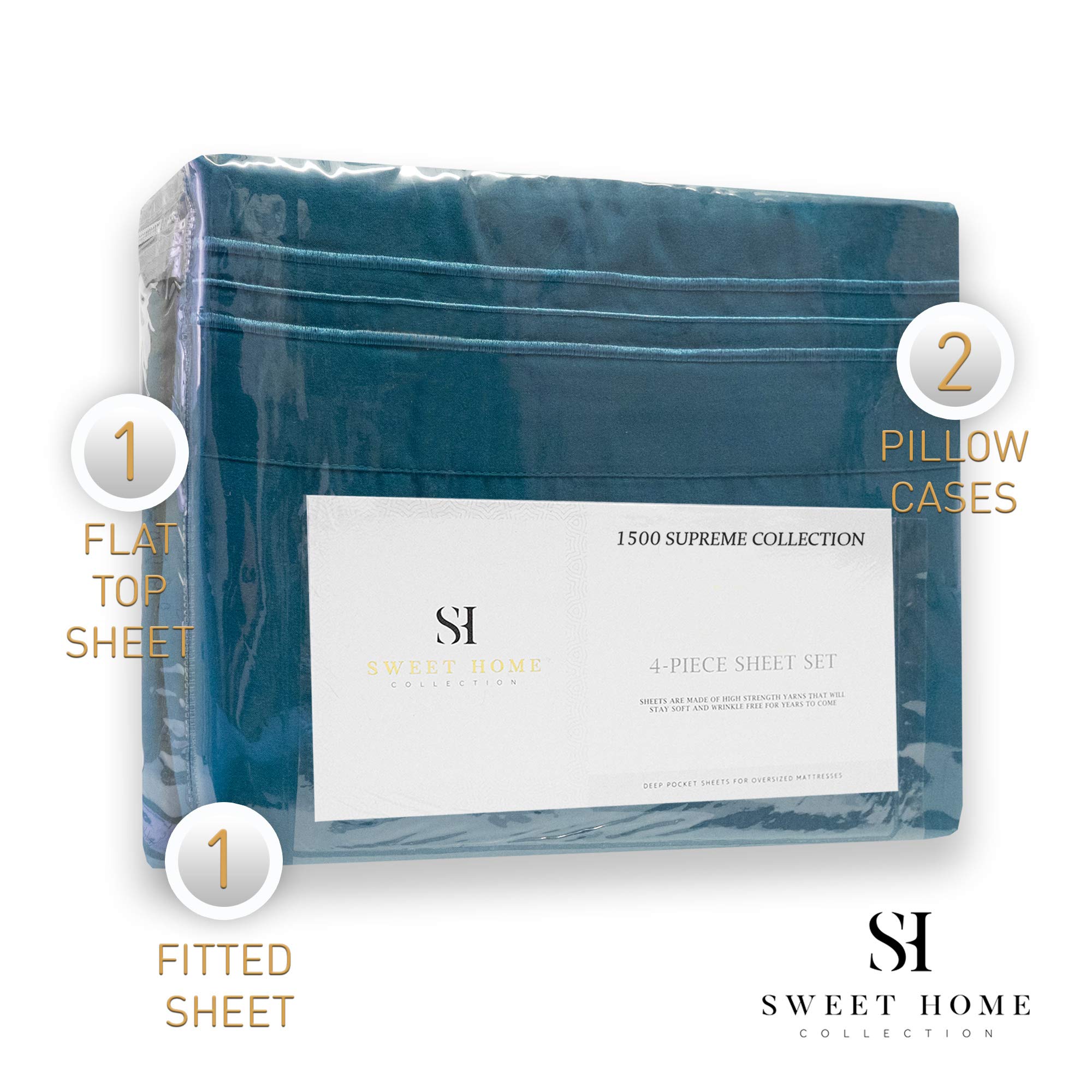 Foto 5 | Juego De Sábanas Sweet Home Collection Denim Rv Short Queen - Venta Internacional.