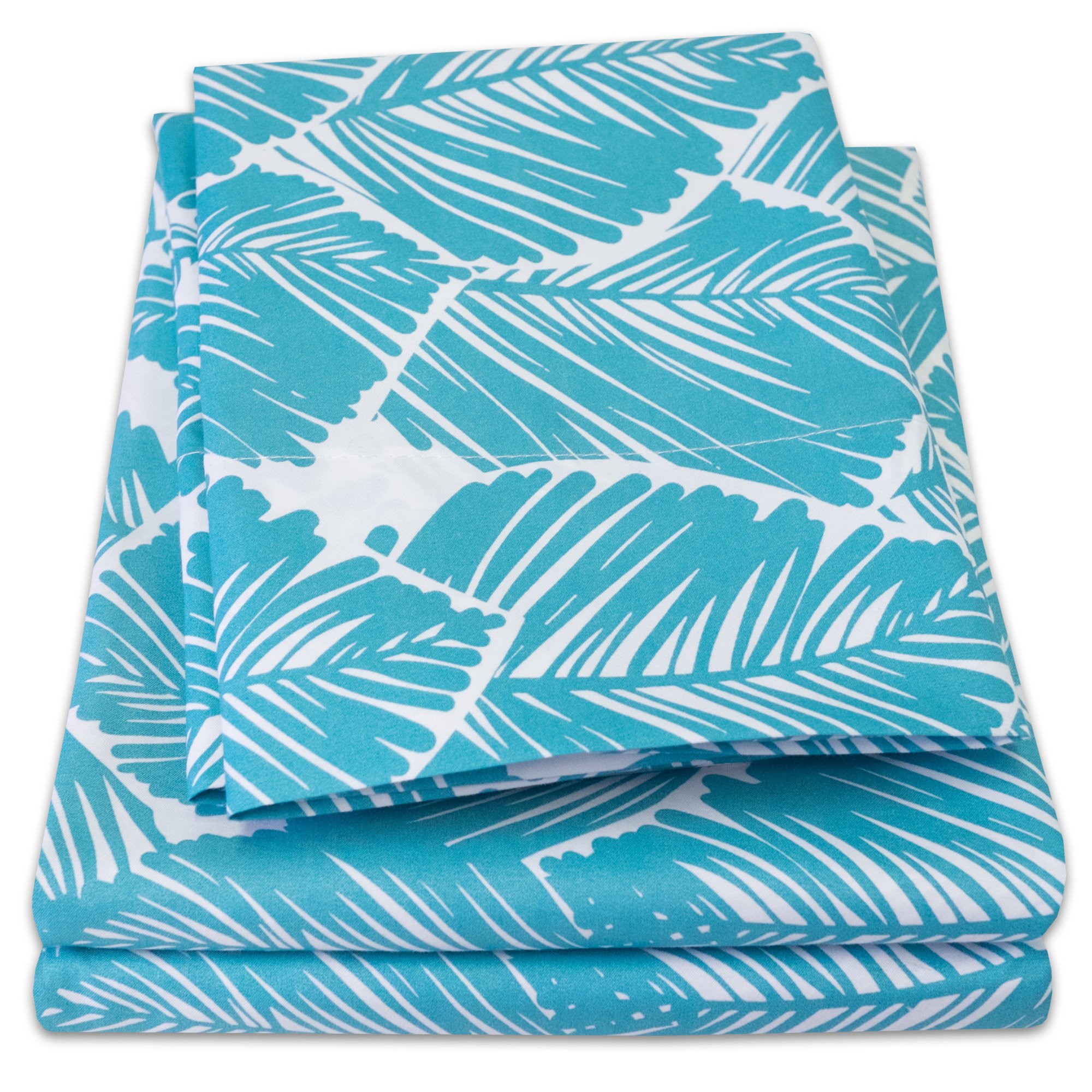 Foto 2 pulgar | Juego De Sábanas Sweet Home Collection Tropical Leaf Teal - Venta Internacional.