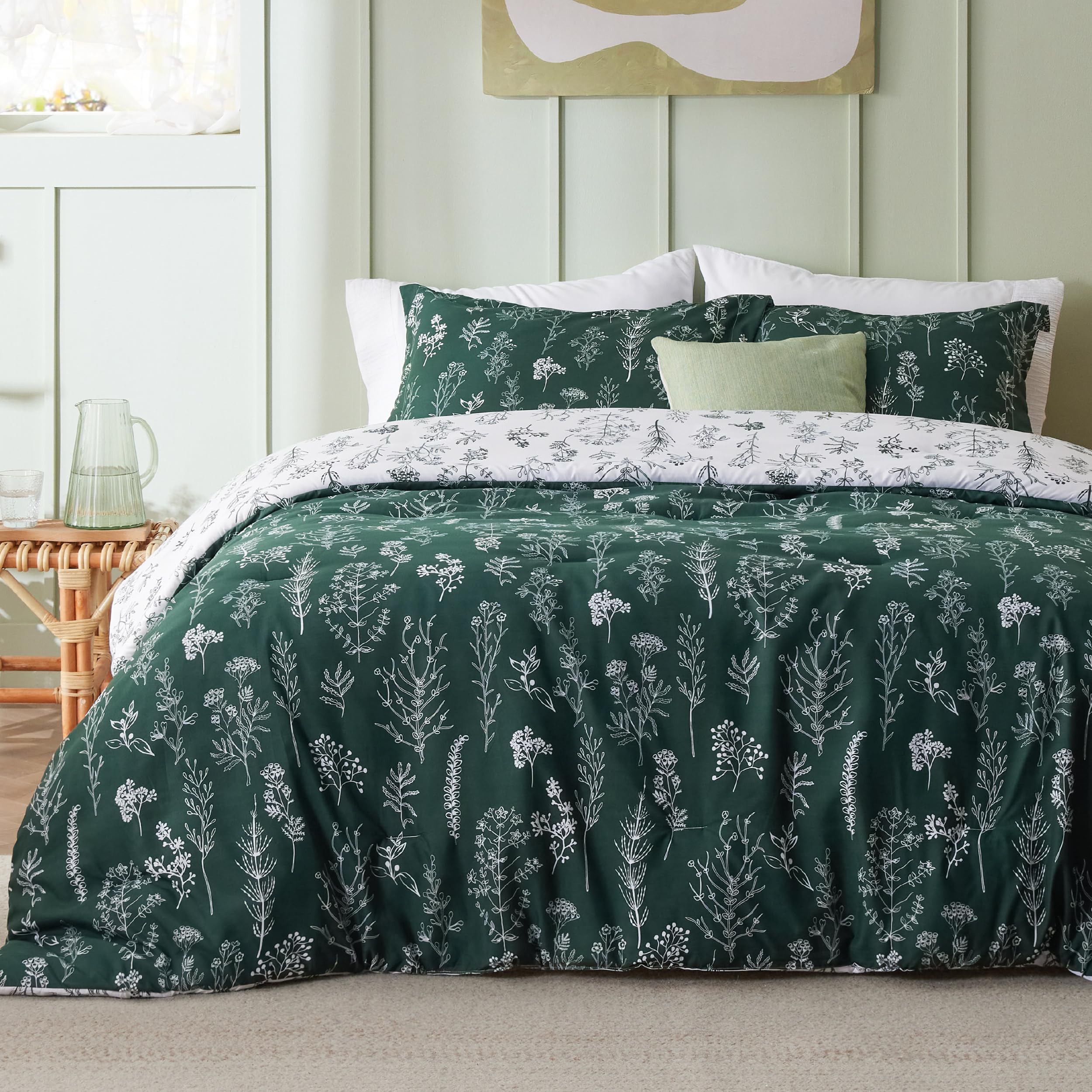 Foto 2 pulgar | Juego de Edredón Bedsure King Emerald Juego De Cama De 3 Piezas Con Estampado Floral - Venta Internacional