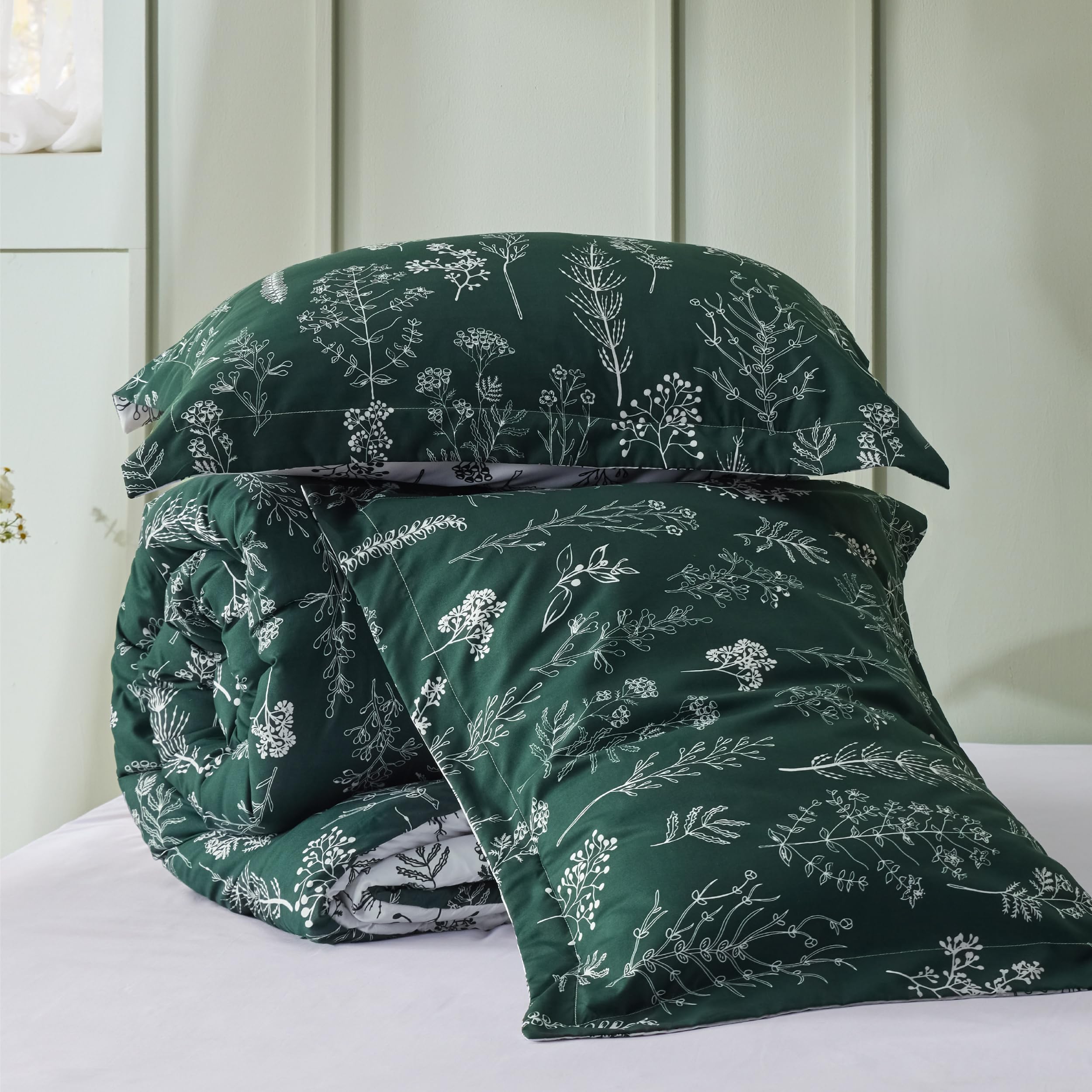 Foto 8 pulgar | Juego de Edredón Bedsure King Emerald Juego De Cama De 3 Piezas Con Estampado Floral - Venta Internacional