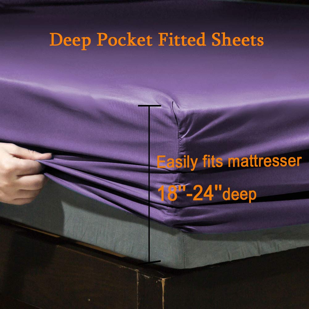 Foto 4 pulgar | Juego De Sábanas Sonoro Kate Super Soft Microfiber Purple Twin Xl - Venta Internacional.