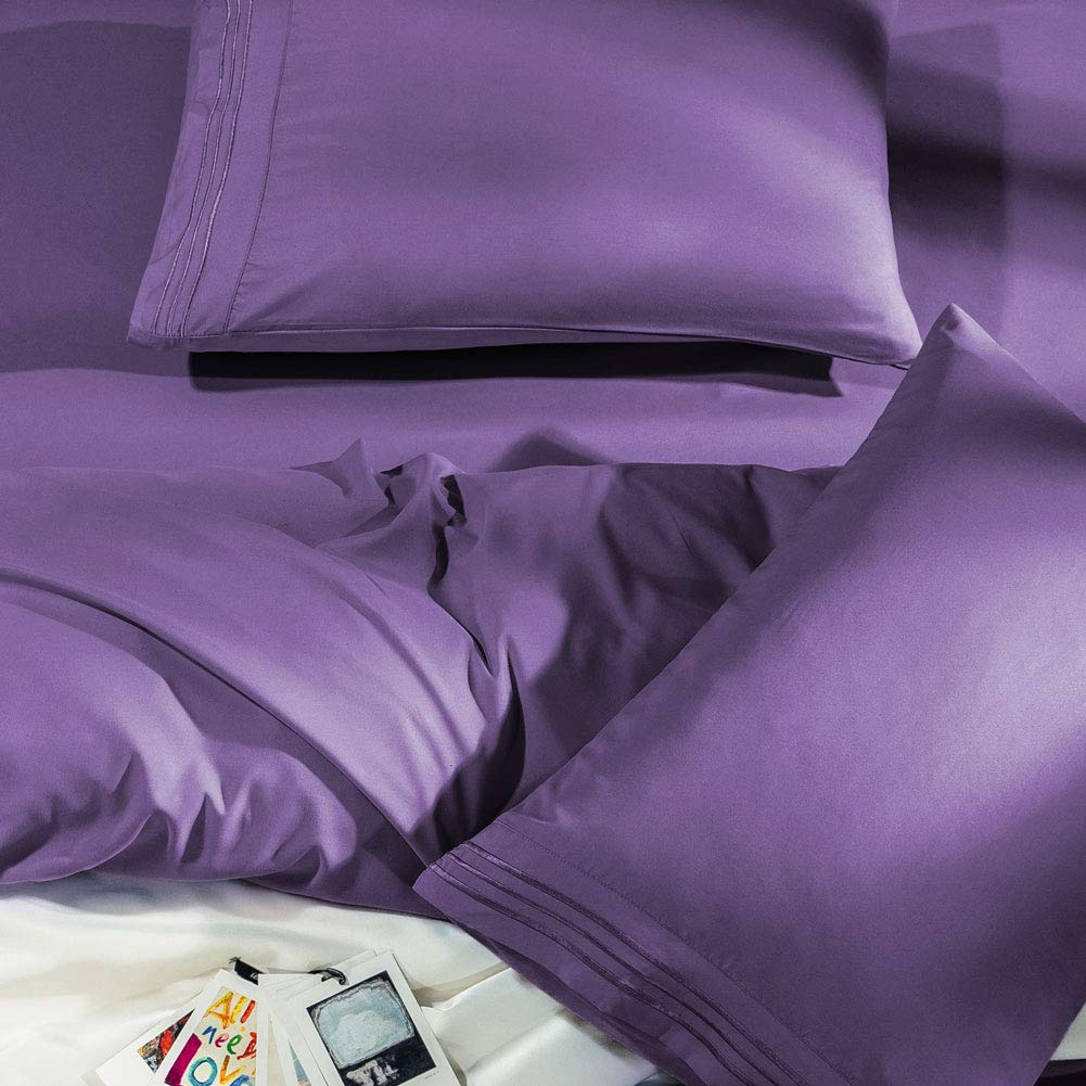 Foto 6 pulgar | Juego De Sábanas Sonoro Kate Super Soft Microfiber Purple Twin Xl - Venta Internacional.