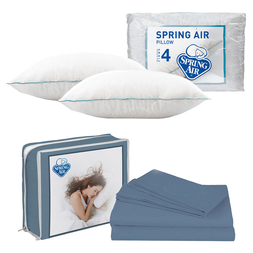 Foto 1 | Sábanas Basic Azul Acero Queen Size + 2 Almohadas Osos