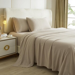 Foto 1 | Juego de Sábanas King Luxury Beige - Venta Internacional