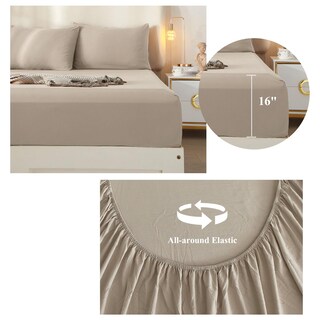 Foto 4 | Juego de Sábanas King Luxury Beige - Venta Internacional