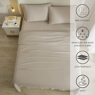 Foto 5 | Juego de Sábanas King Luxury Beige - Venta Internacional