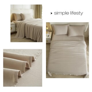 Foto 7 | Juego de Sábanas King Luxury Beige - Venta Internacional