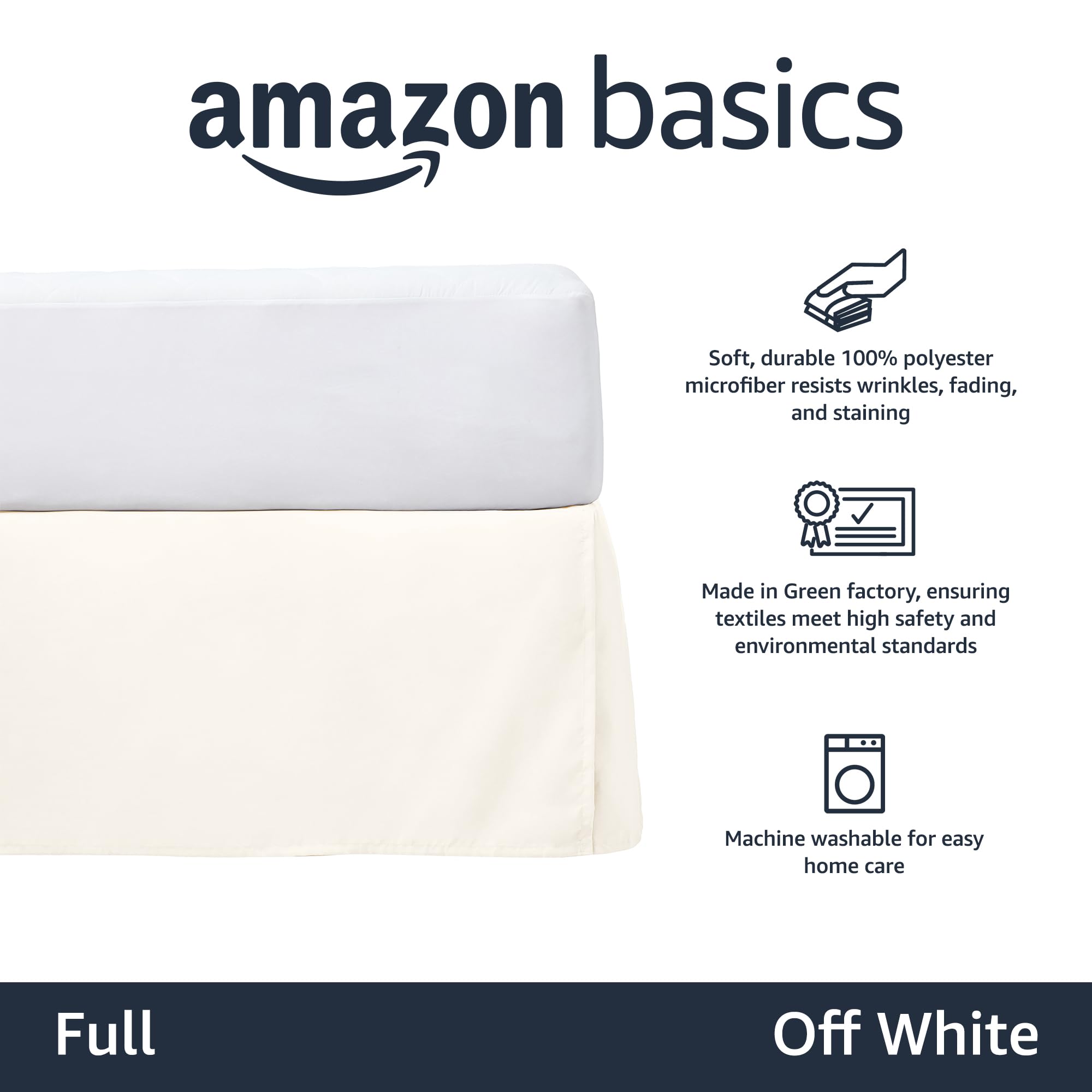 Foto 3 pulgar | Falda de Cama Ligera Plisada Blanco - Venta Internacional