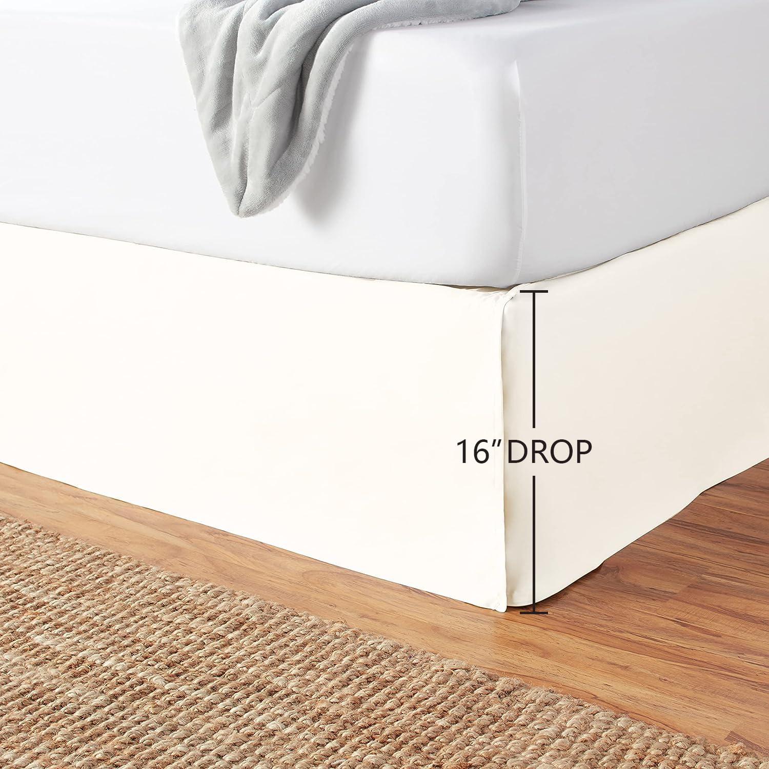 Foto 6 | Falda de Cama Ligera Plisada Blanco - Venta Internacional