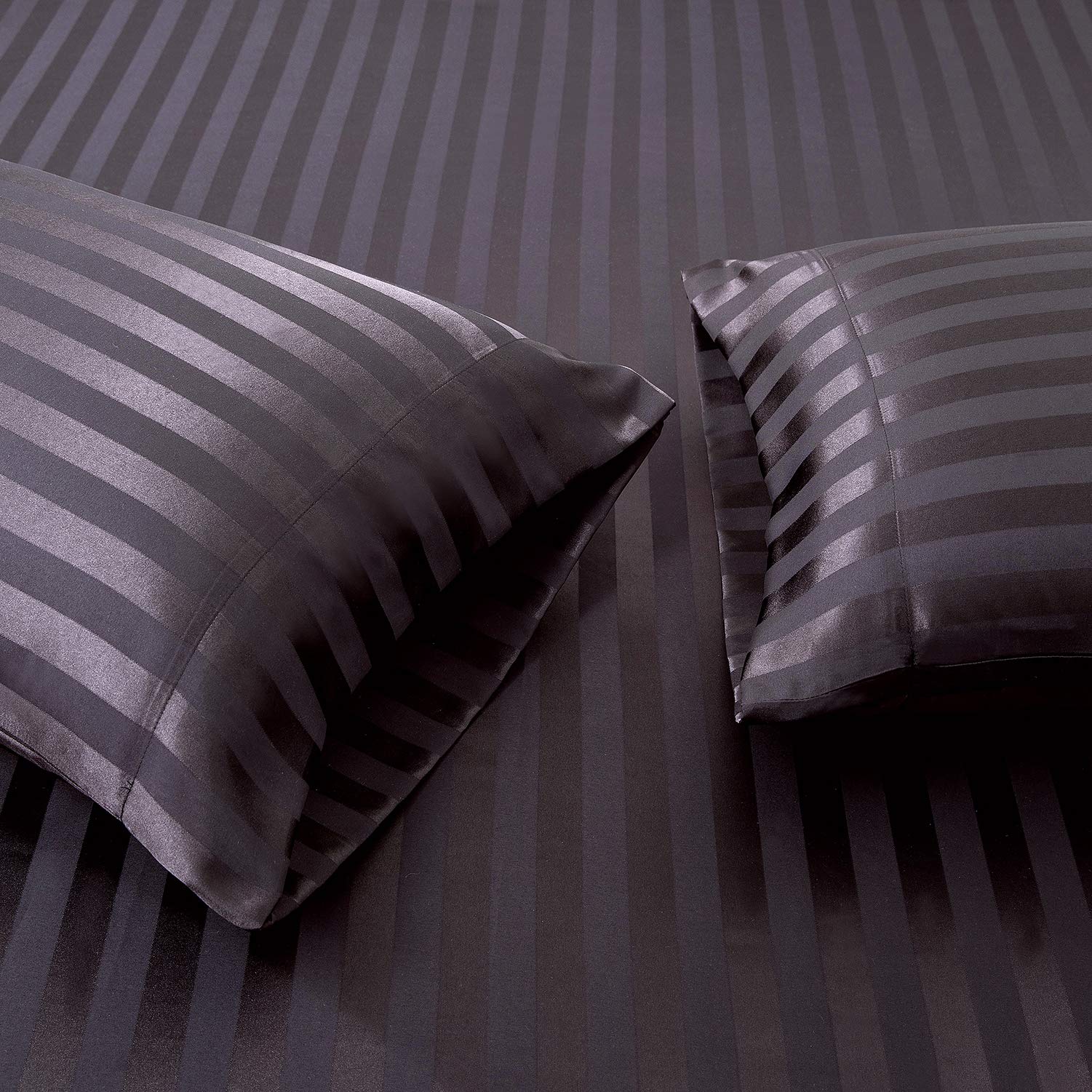 Foto 4 pulgar | Juego De Cama Lanest Housing Con Sábanas De Seda Satinada, Tamaño Queen, Negro - Venta Internacional.