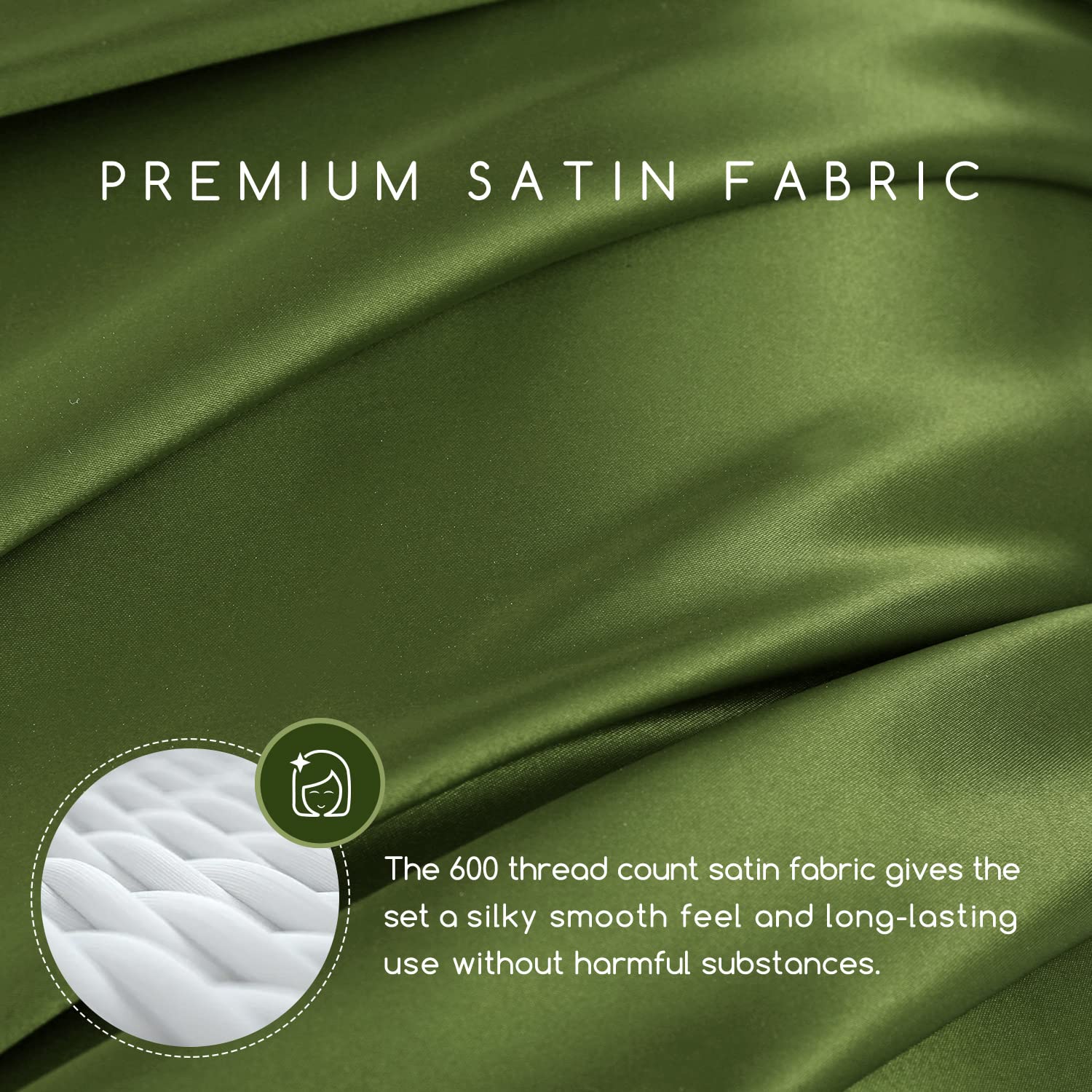 Foto 4 pulgar | Juego De Sábanas De Satén Mr&hm, Tamaño Completo, 4 Unidades, Color Verde Salvia - Venta Internacional.