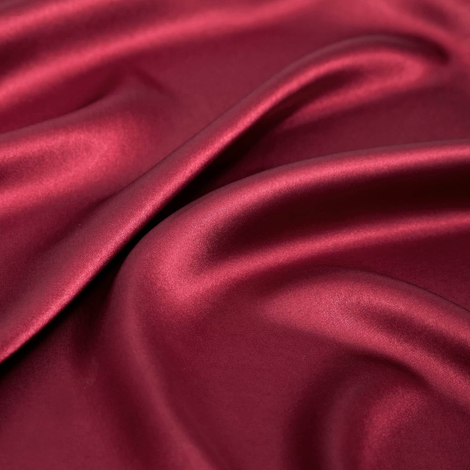 Foto 7 | Juego De Sábanas Vonty Satin Queen Size, Color Burdeos, Con 1 Sábana Ajustable - Venta Internacional.