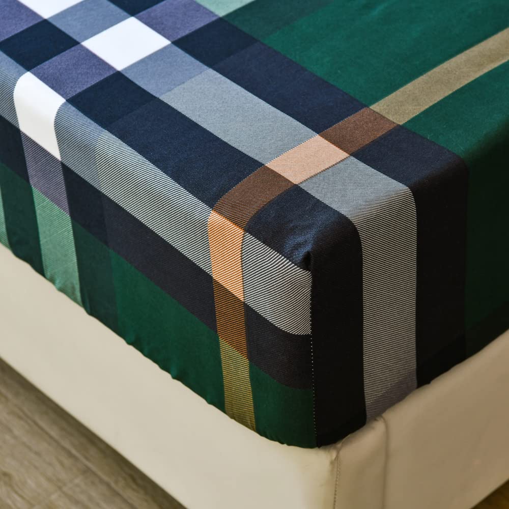 Foto 4 | Sábana Bajera Ajustable Feelyou Buffalo Check Grid Twin Green De Microfibra - Venta Internacional.