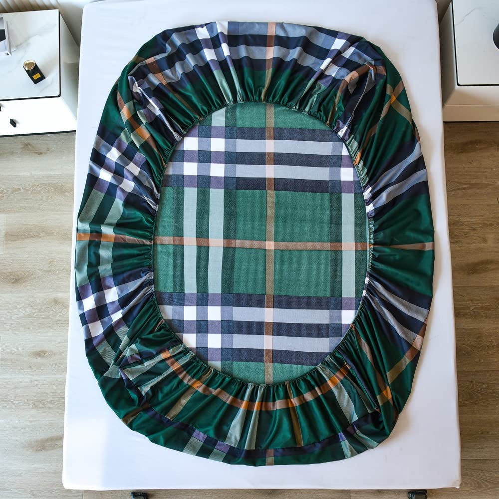 Foto 7 pulgar | Sábana Bajera Ajustable Feelyou Buffalo Check Grid Twin Green De Microfibra - Venta Internacional.