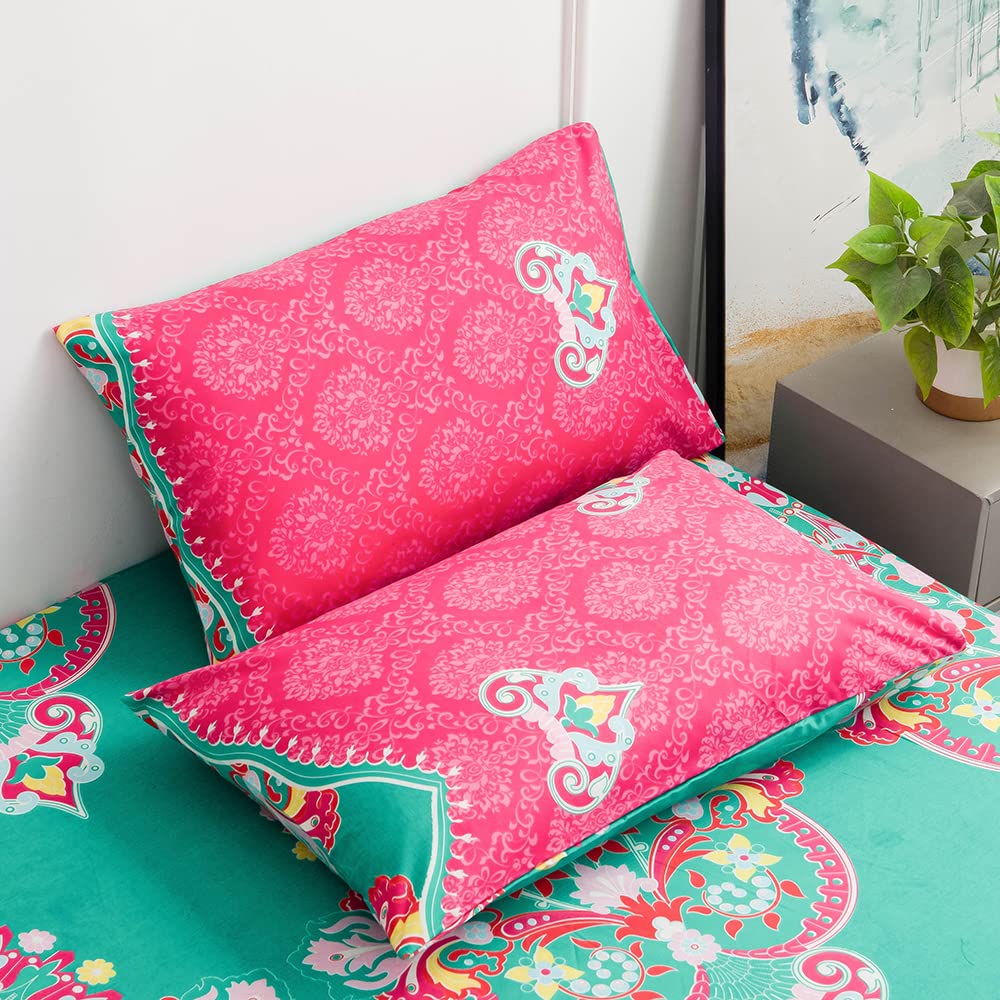 Foto 4 pulgar | Sábana Bajera Ajustable Feelyou Boho Exotic De Microfibra, Tamaño Doble - Venta Internacional.