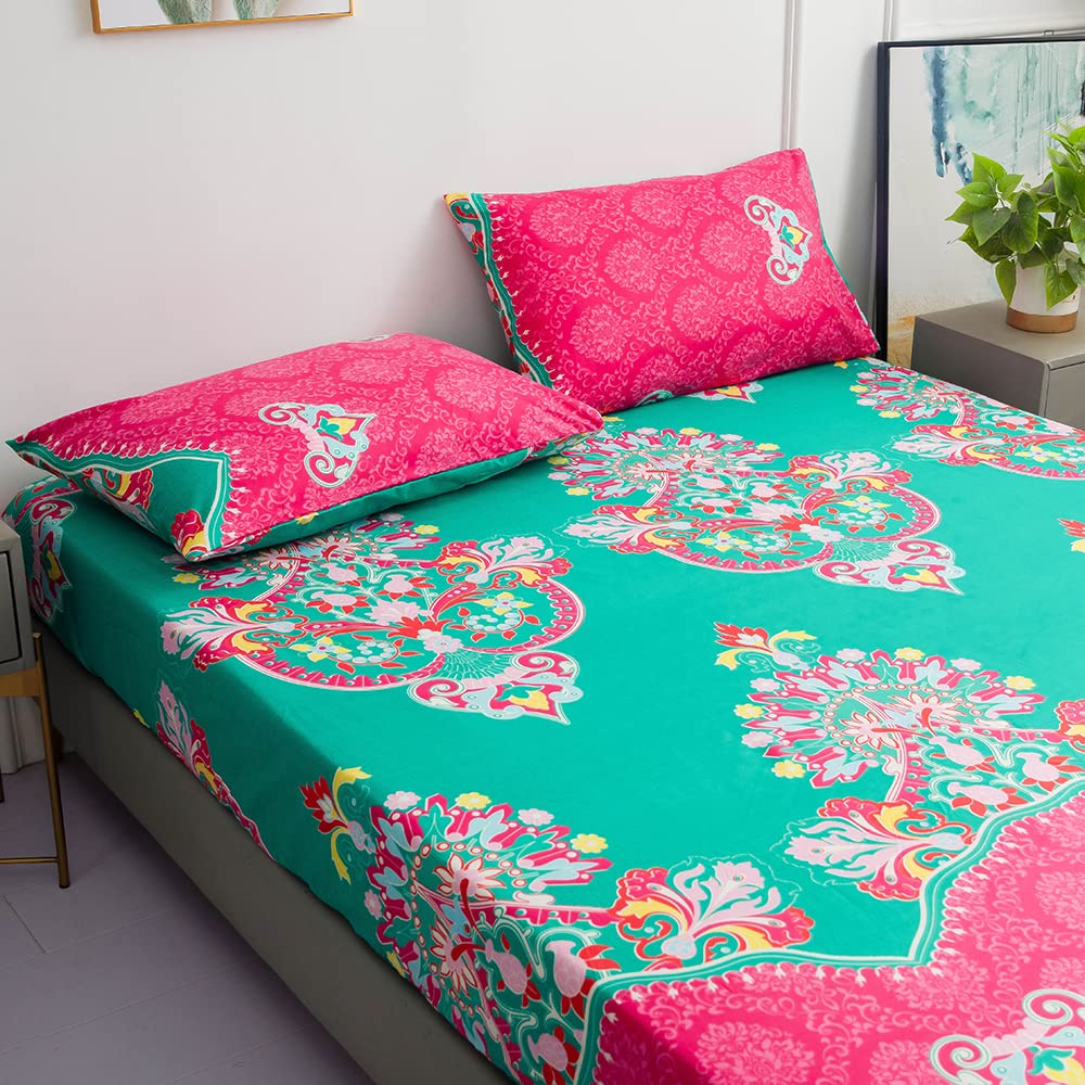 Foto 5 | Sábana Bajera Ajustable Feelyou Boho Exotic De Microfibra, Tamaño Doble - Venta Internacional.