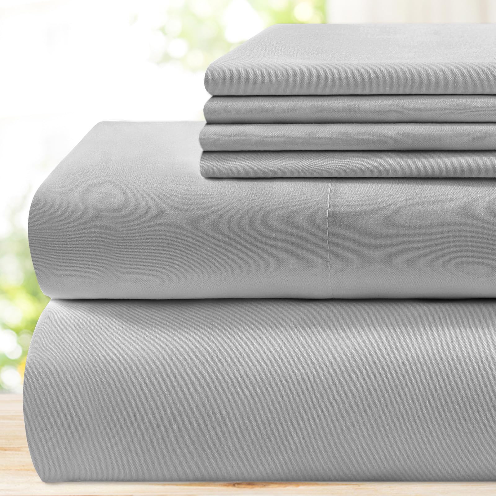 Foto 1 | Sábanas Bysure Hotel Luxury De 6 Piezas De Microfibra 1800tc, Color Gris - Venta Internacional.
