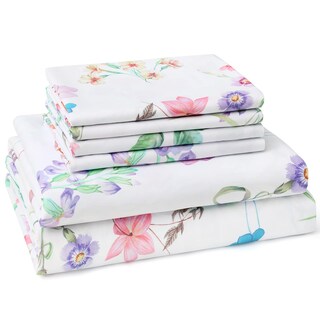 Foto 2 | Juego de Sábanas Bysure Tamaño Queen 6 Piezas Estampado Floral Pastel - Venta Internacional