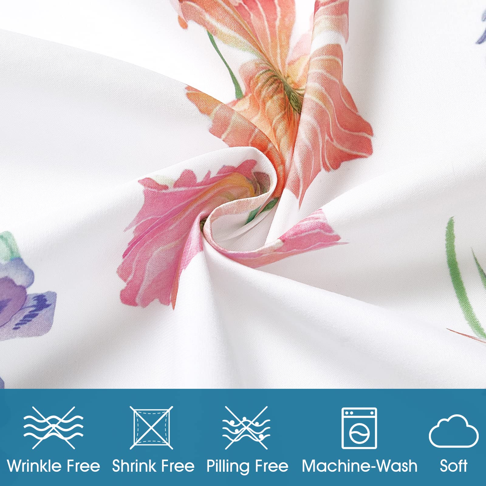 Foto 4 | Juego de Sábanas Bysure Tamaño Queen 6 Piezas Estampado Floral Pastel - Venta Internacional