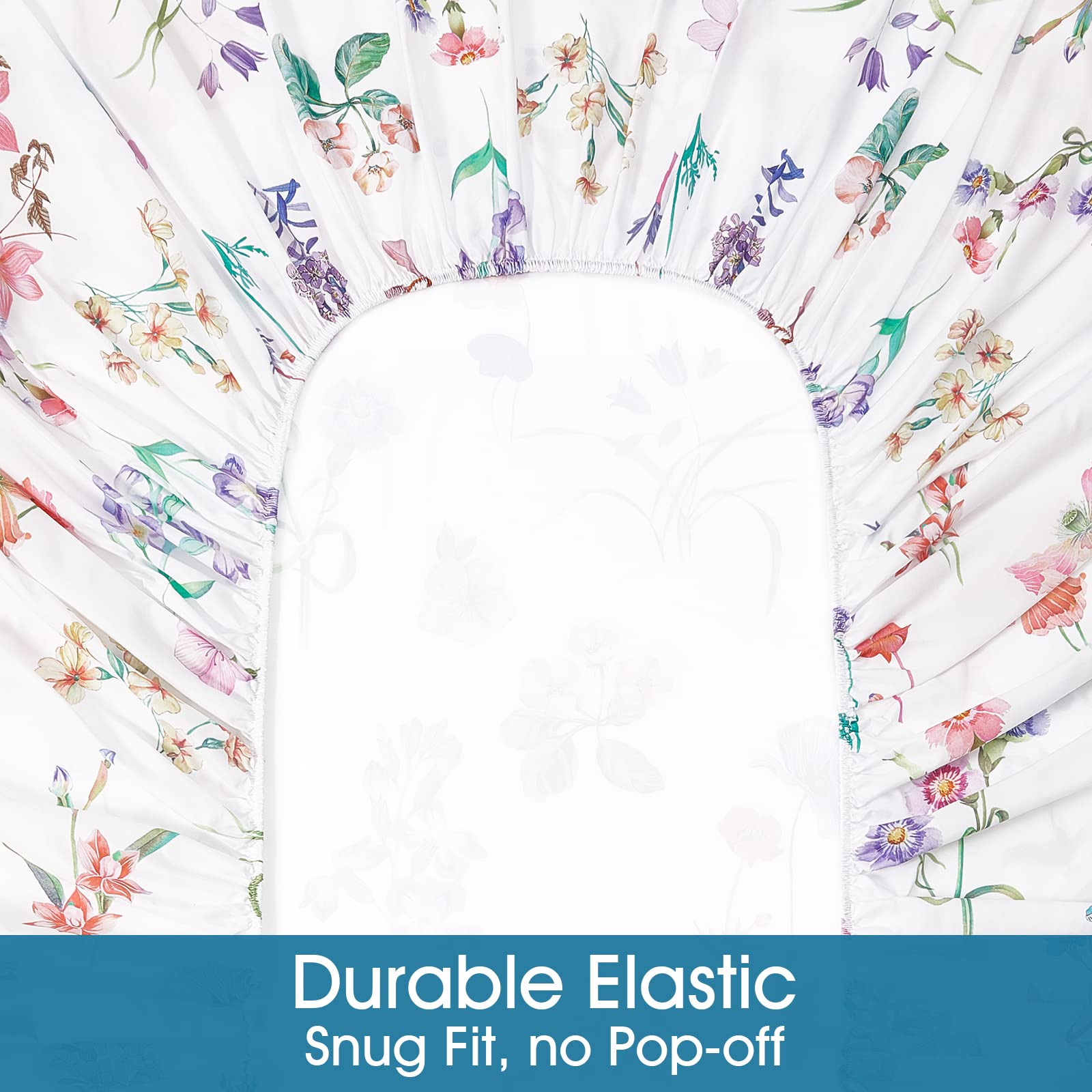 Foto 5 | Juego de Sábanas Bysure Tamaño Queen 6 Piezas Estampado Floral Pastel - Venta Internacional