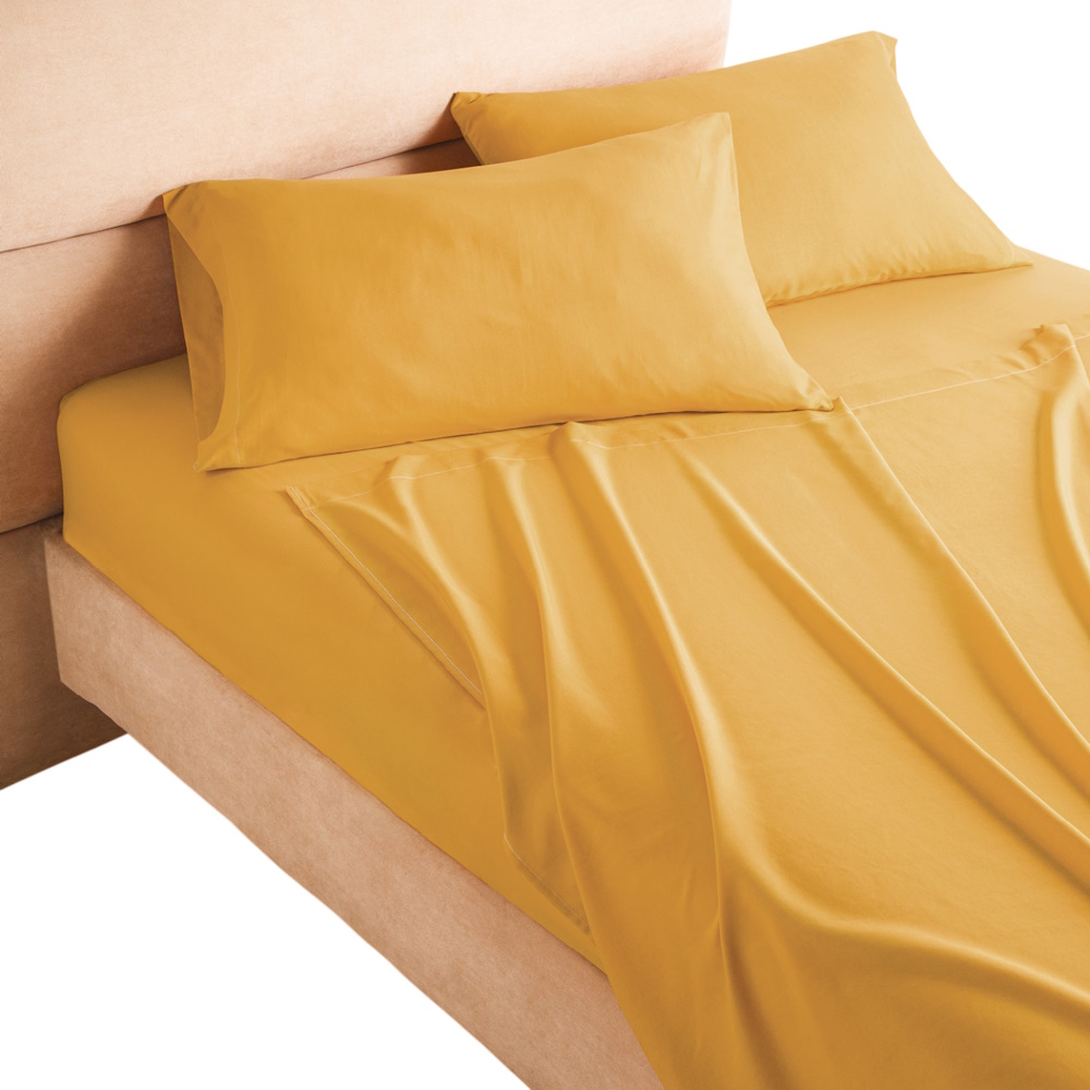Juego Sábanas Suavitec Plus Mostaza King Size Concord