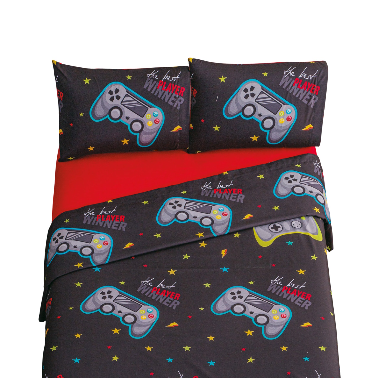 Juego Sábanas Poliéster Gamer Individual Concord