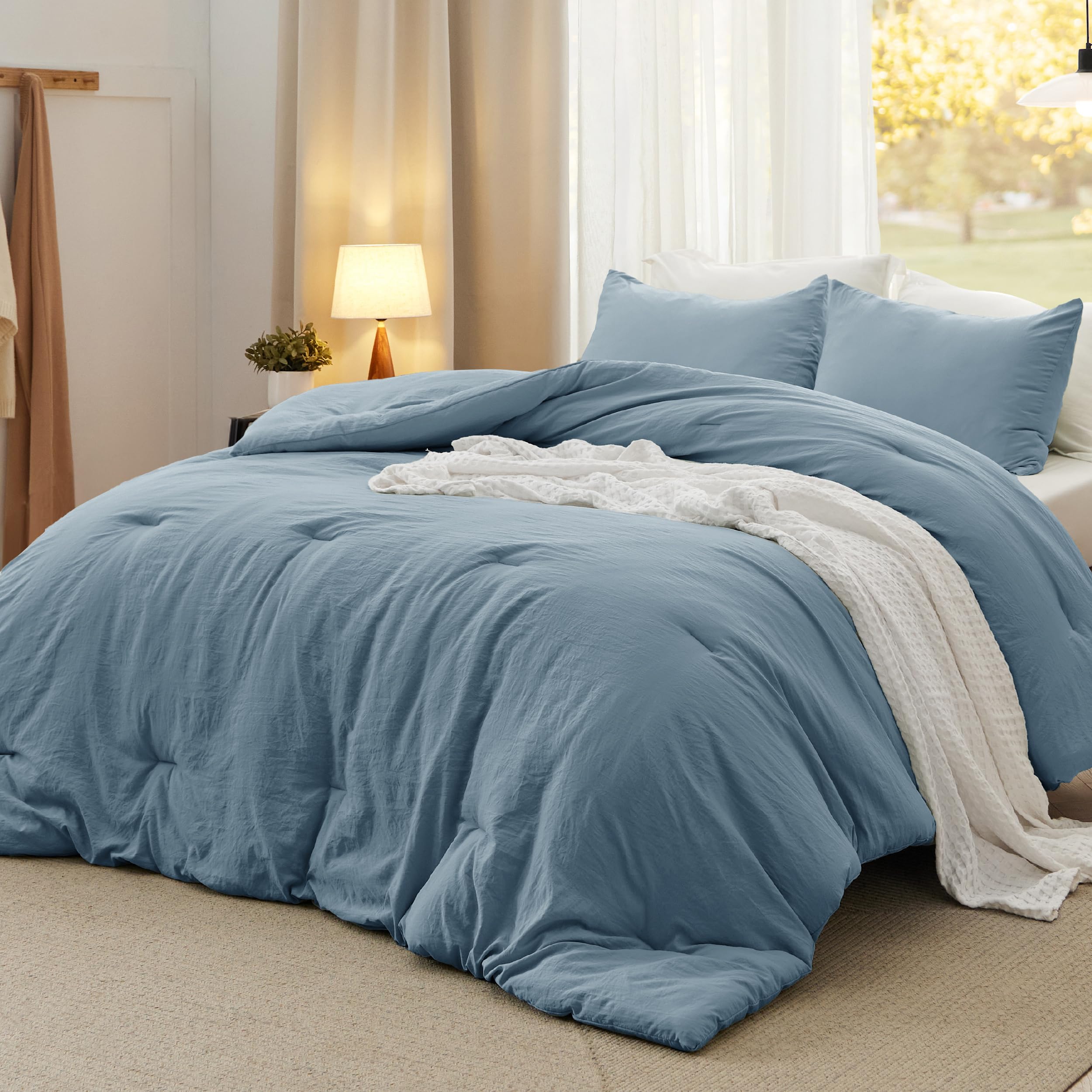 Foto 1 | Juego De Edredón Bedsure Extragrande King, Color Azul Mineral, 3 Piezas - Venta Internacional.