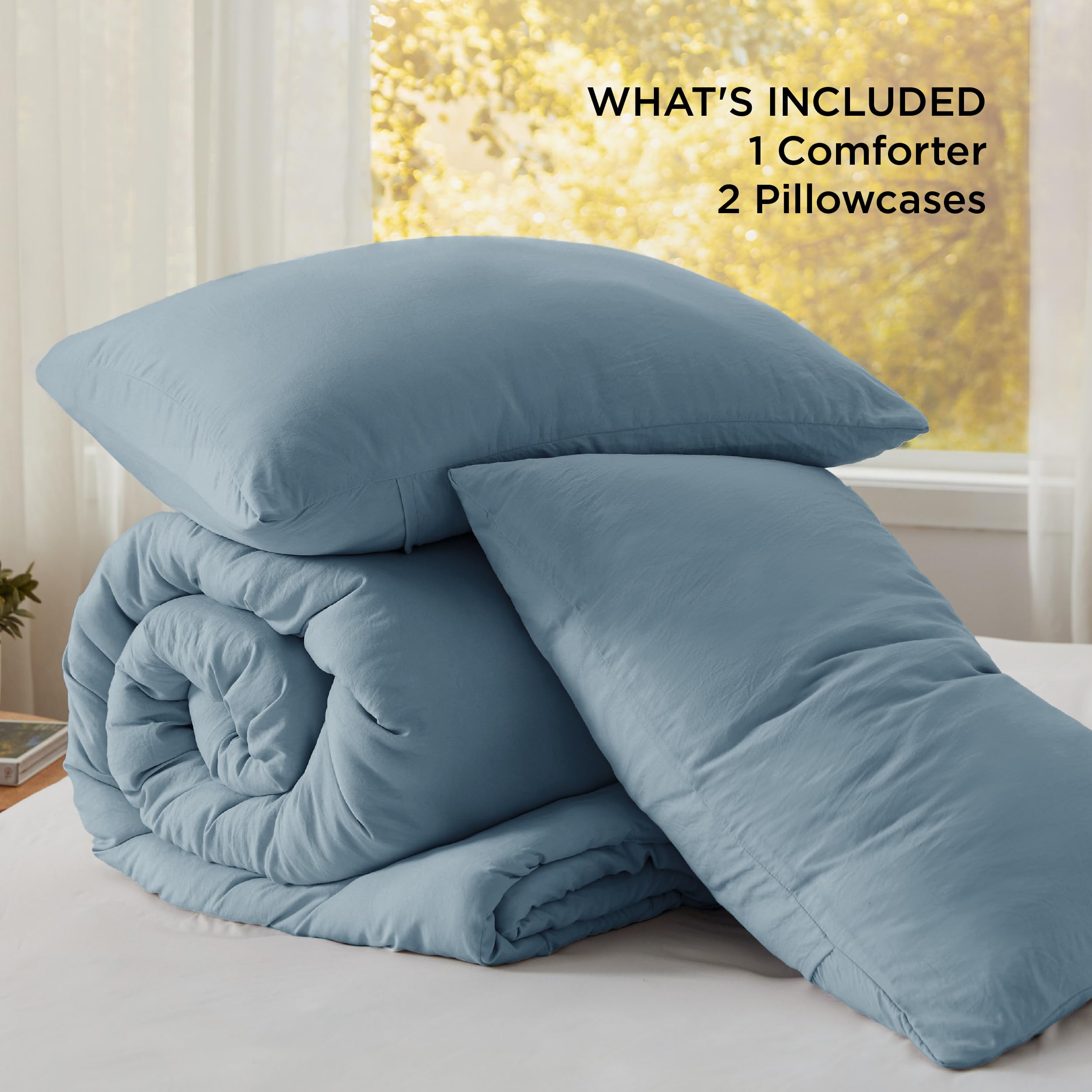 Foto 6 | Juego De Edredón Bedsure Extragrande King, Color Azul Mineral, 3 Piezas - Venta Internacional.