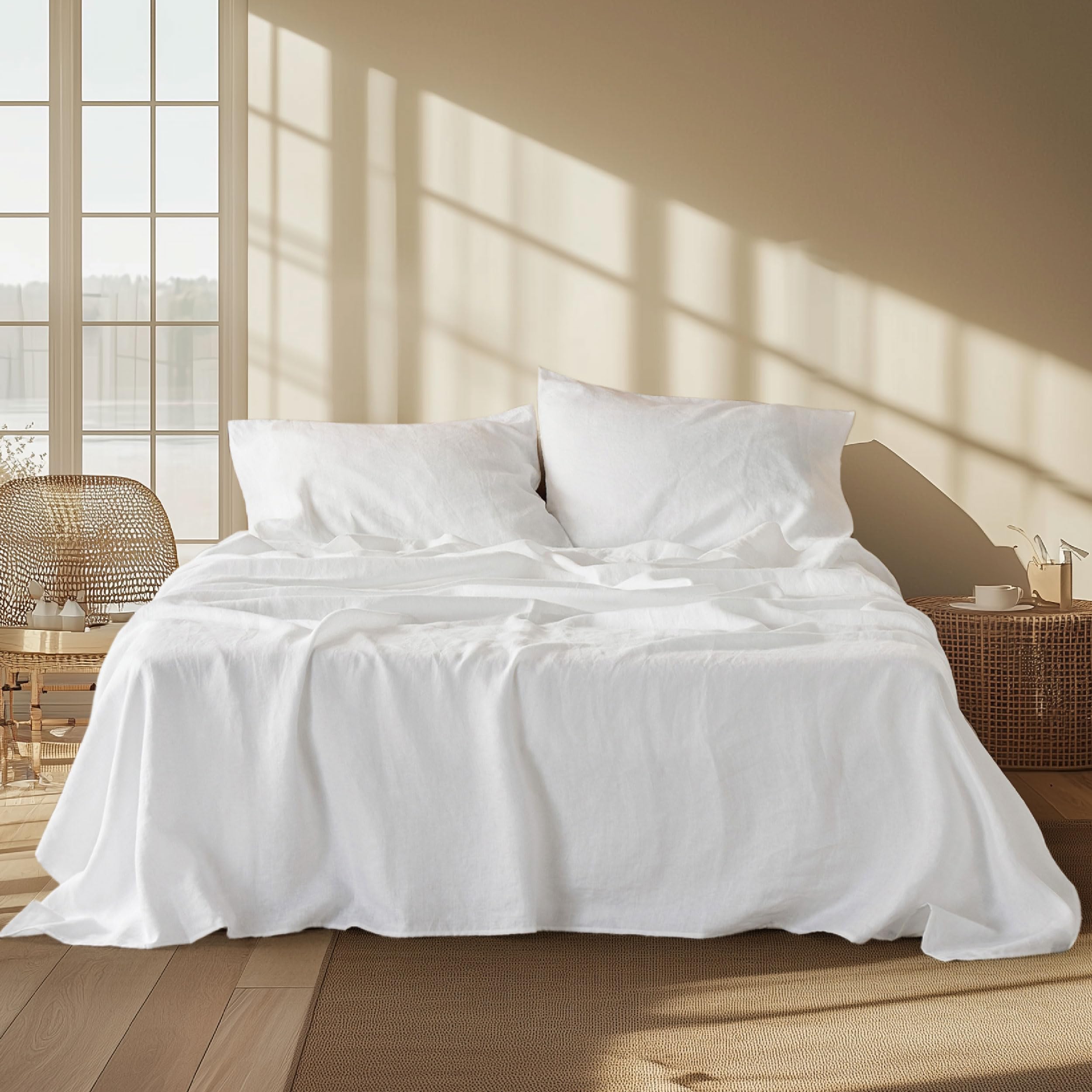 Juego de Sábanas King Size Blanco 4 Piezas - Venta Internacional