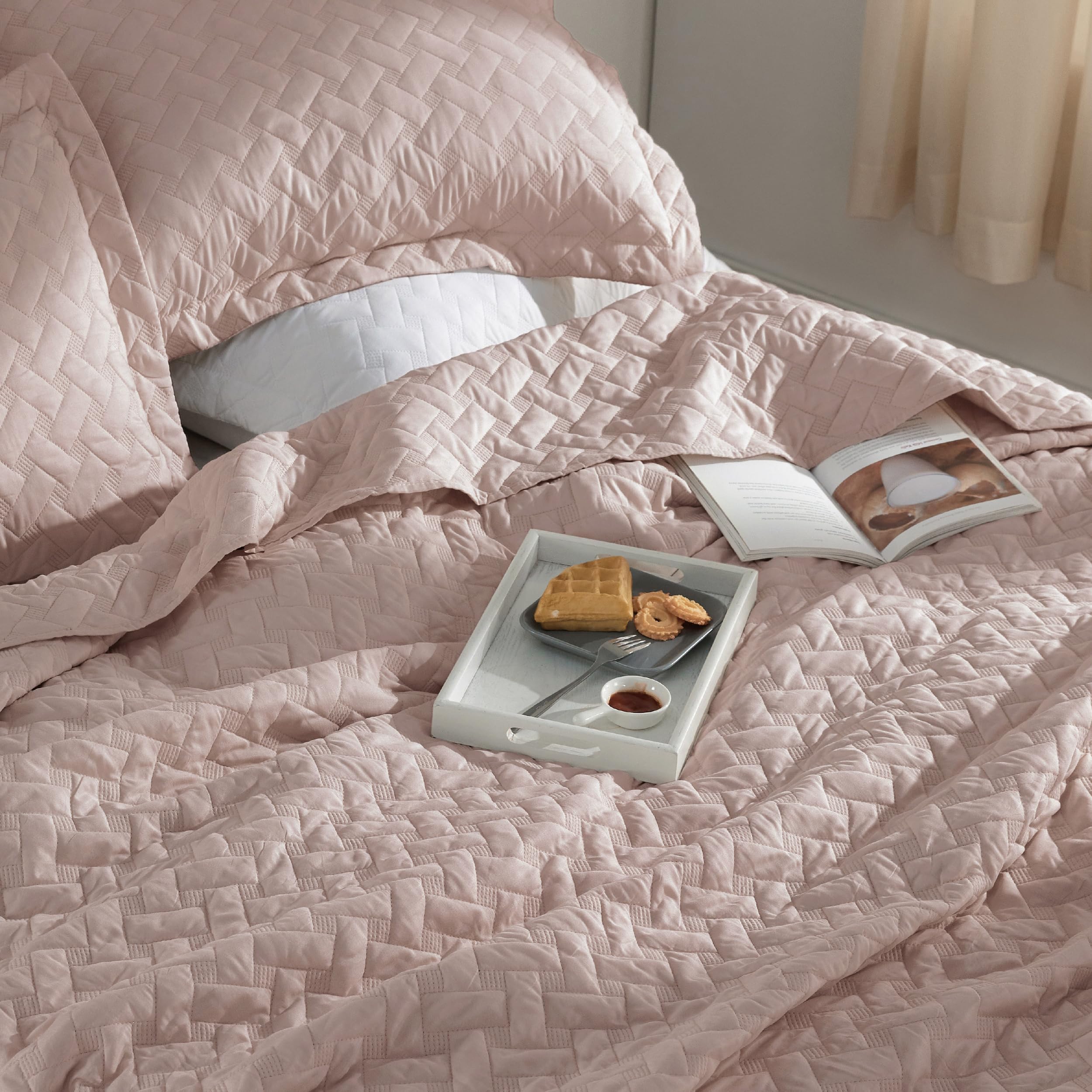 Foto 4 pulgar | Colcha para Cama King,  Rosa - Venta Internacional