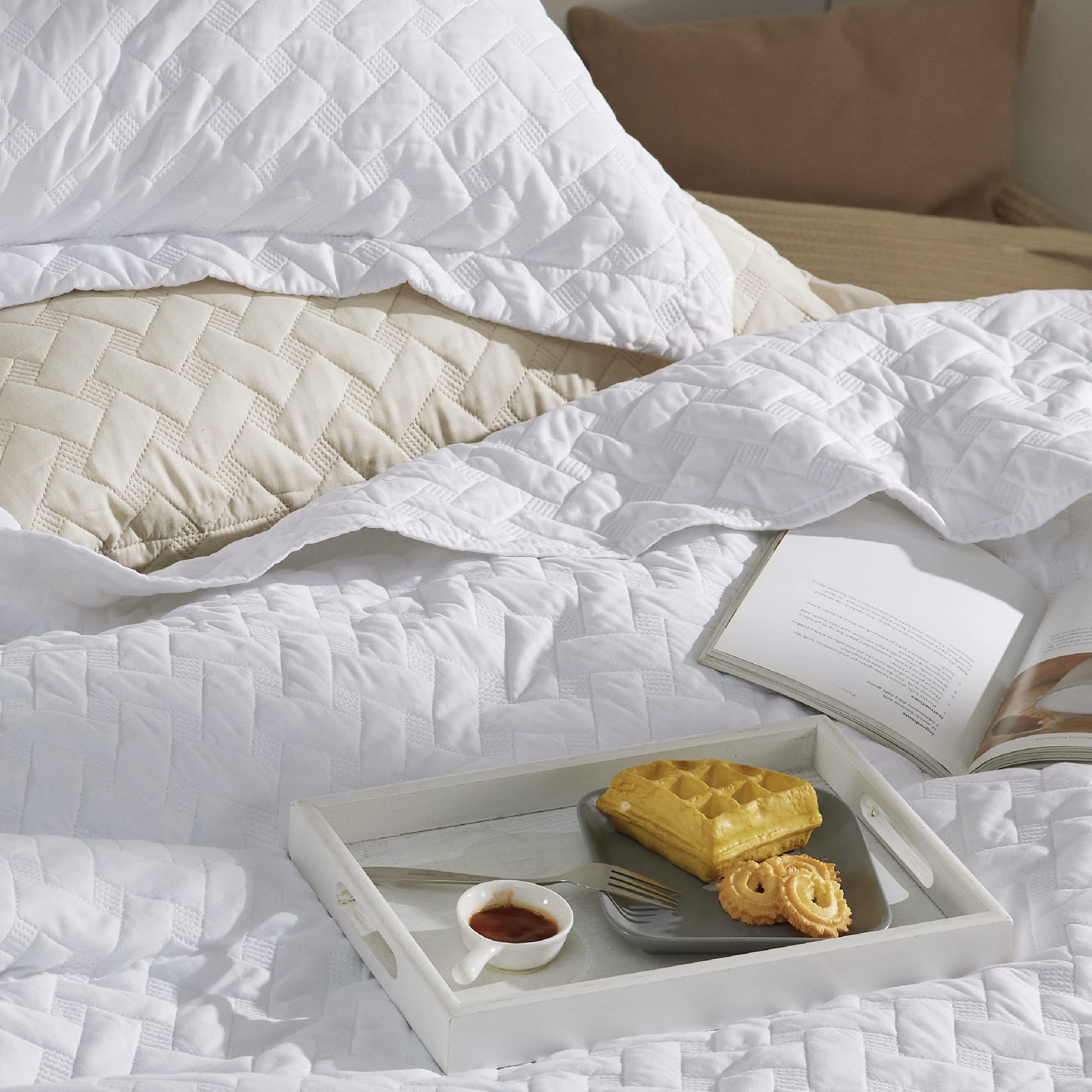 Foto 4 pulgar | Colcha California Bedsure King Size Blanca - Venta Internacional