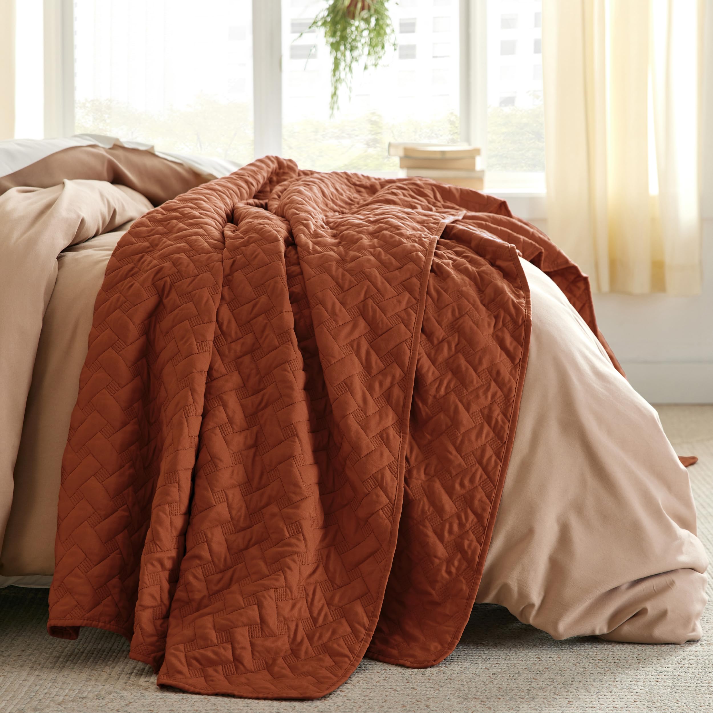 Foto 4 pulgar | Set de Colchas Quilt Bedsure Queen Naranja - Venta Internacional