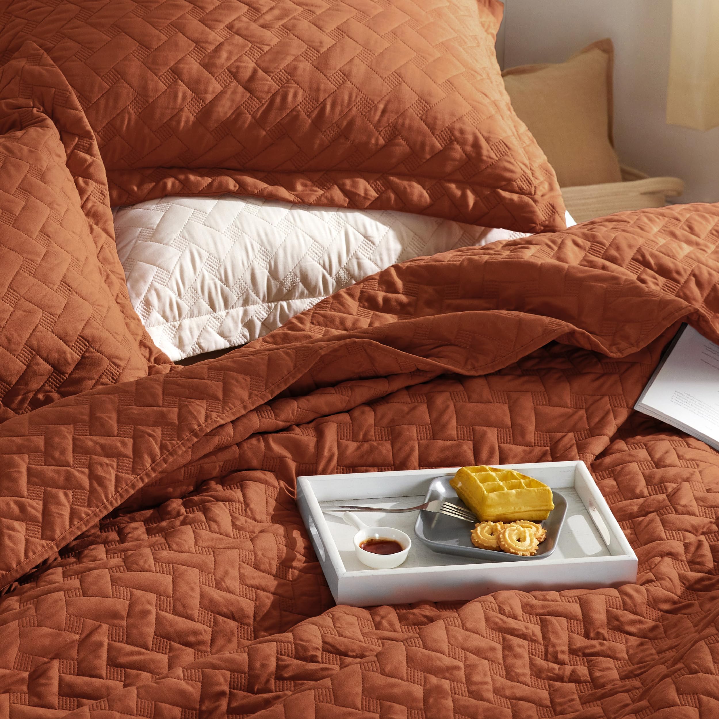 Foto 5 pulgar | Set de Colchas Quilt Bedsure Queen Naranja - Venta Internacional
