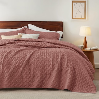 Foto 1 | Colchas Ligeras Quilt Bedsure King Rosa Grisáceo - Venta Internacional