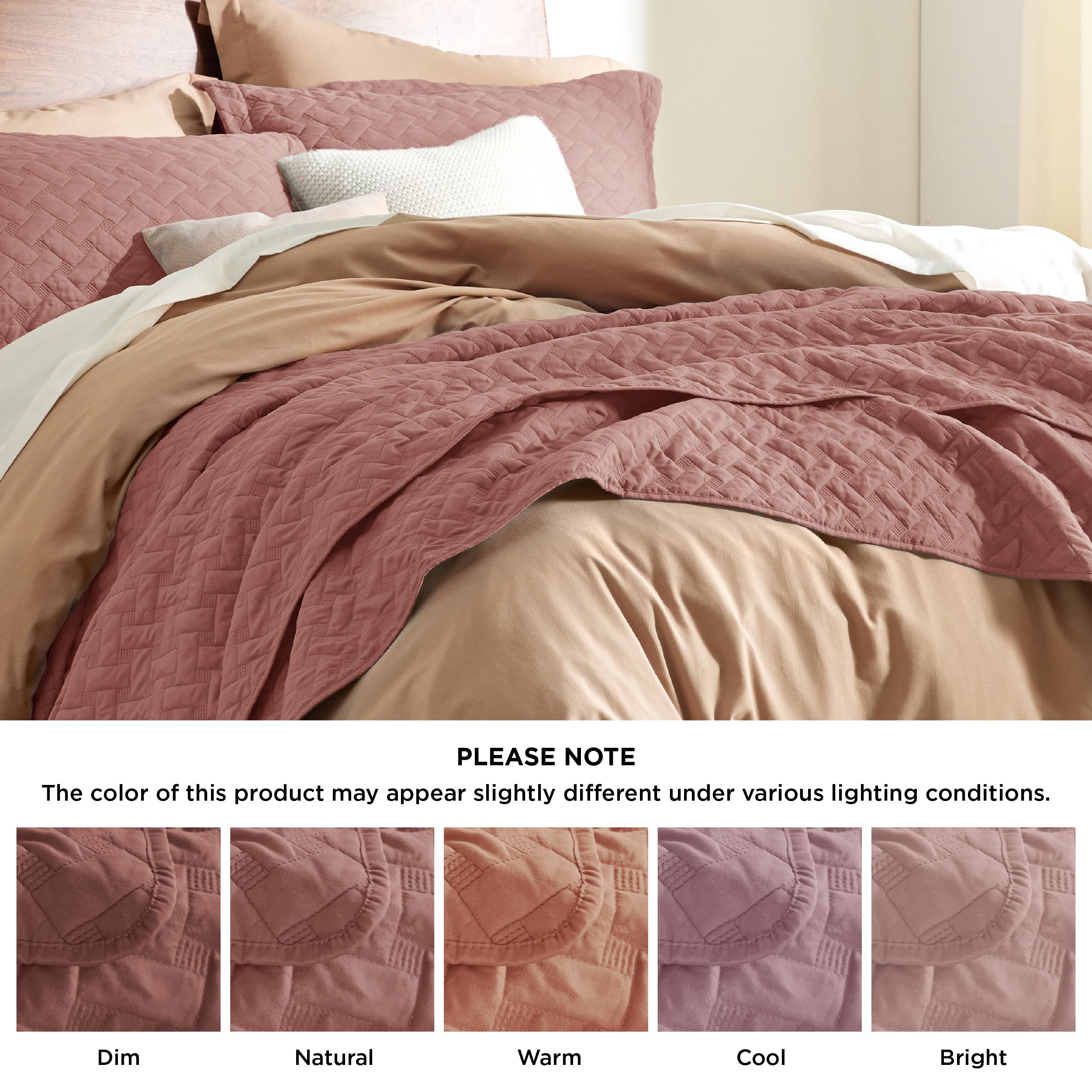 Foto 7 | Colchas Ligeras Quilt Bedsure King Rosa Grisáceo - Venta Internacional
