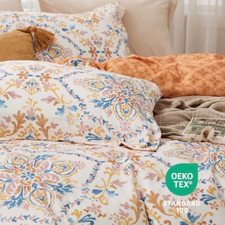 Foto 4 | Funda de Edredón Reversible Tamaño King Floral Naranja- Venta Internacional